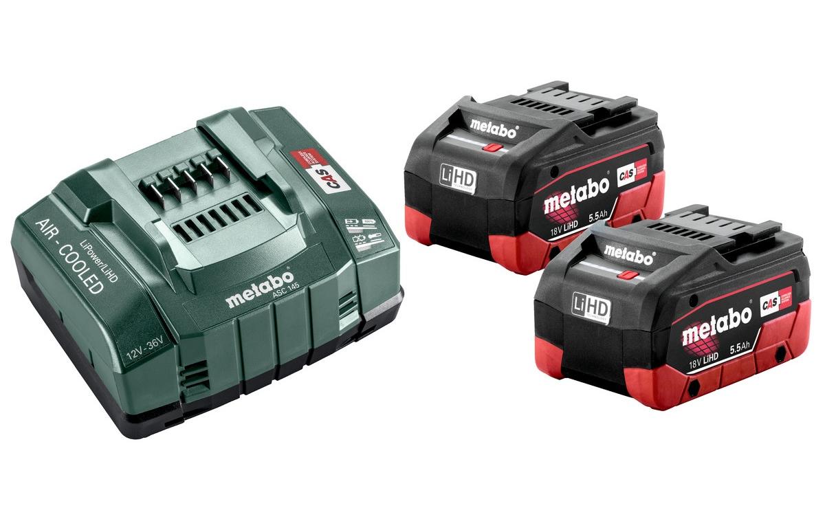 Metabo Akku und Ladegerät Basis-Set 2 x LiHD 5.5 Ah