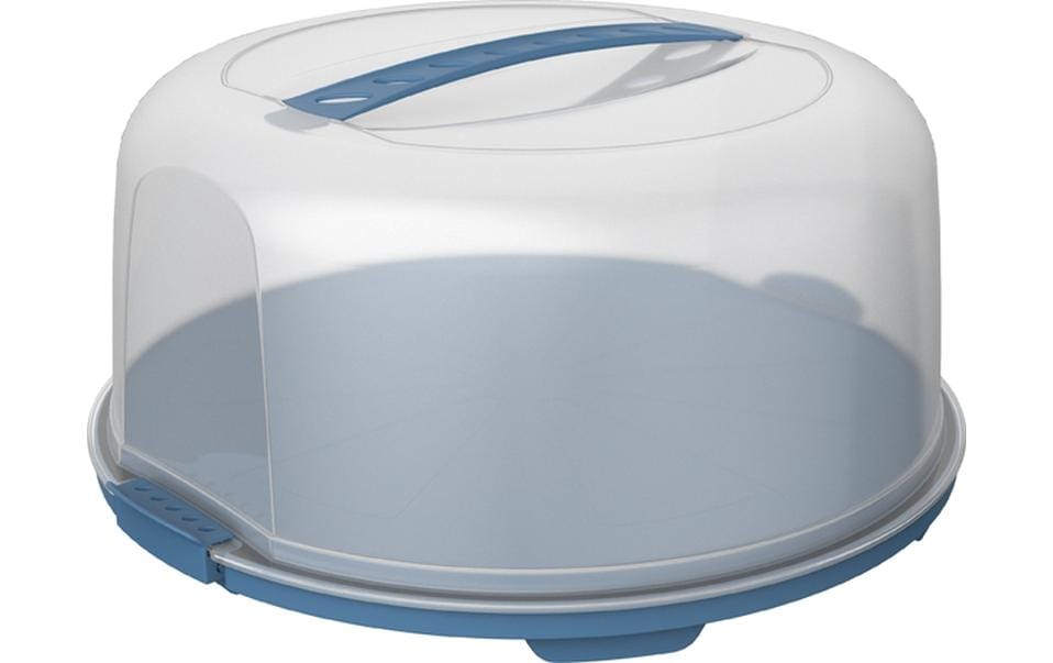 Rotho Tortenbutler Fresh hoch, Blau/Transparent