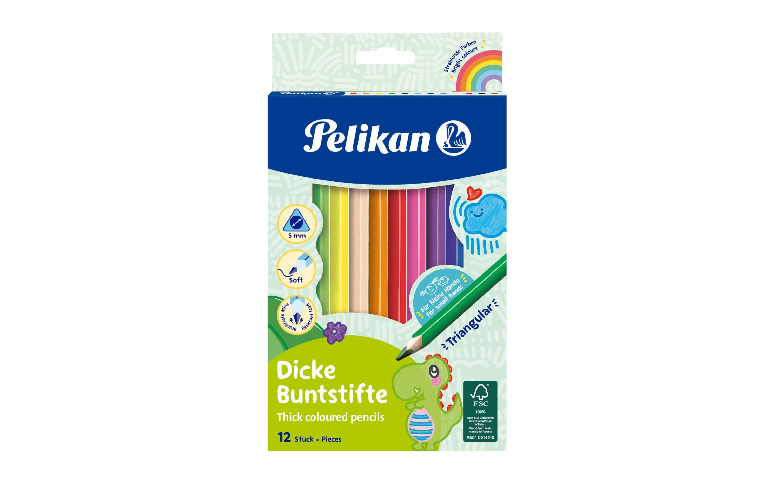 Pelikan Farbstifte dreikant Dick, 12er-Set