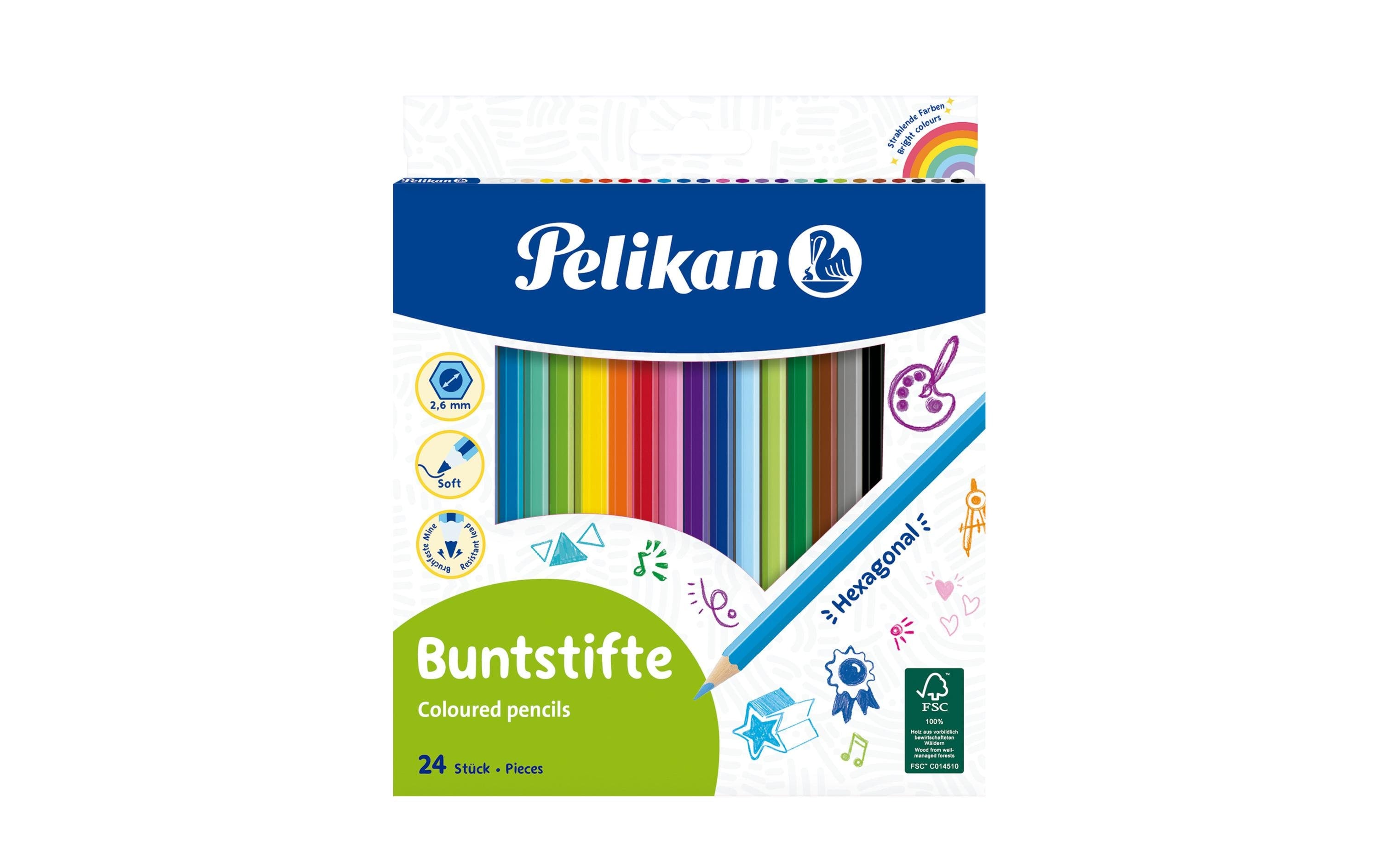 Pelikan Farbstifte sechseckig Dünn, 24-er Set