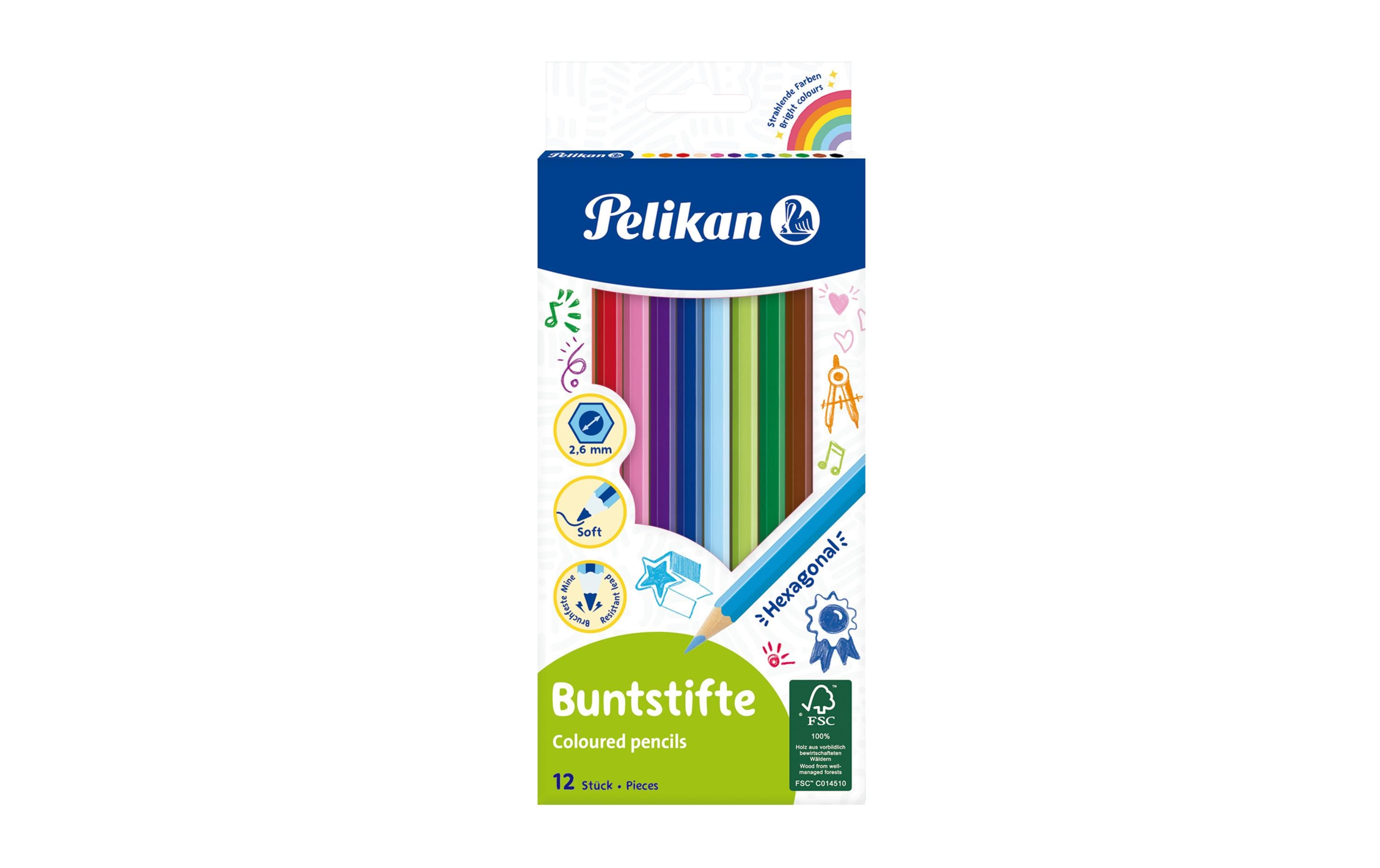 Pelikan Farbstifte sechseckig Dünn, 12er-Set