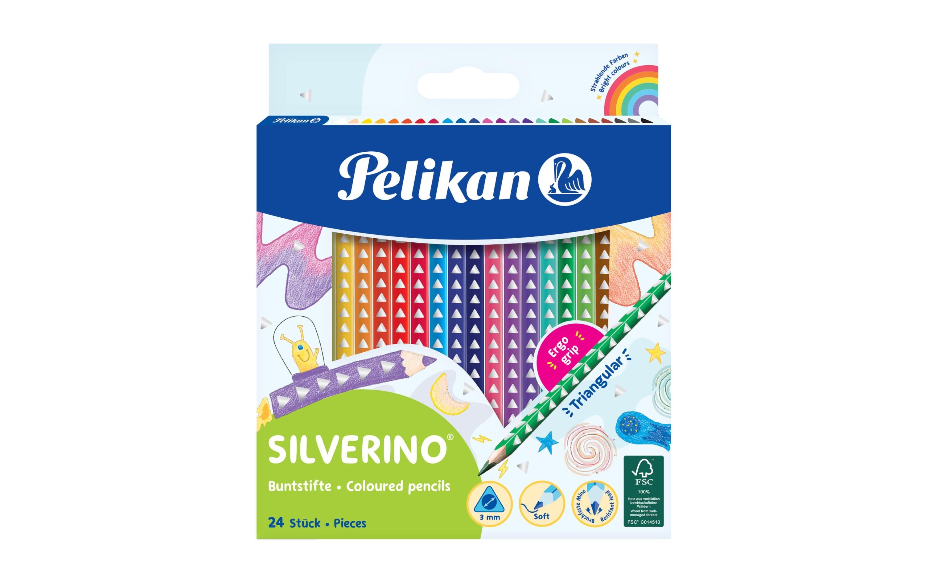 Pelikan Farbstifte Silverino Dünn, 24er-Set