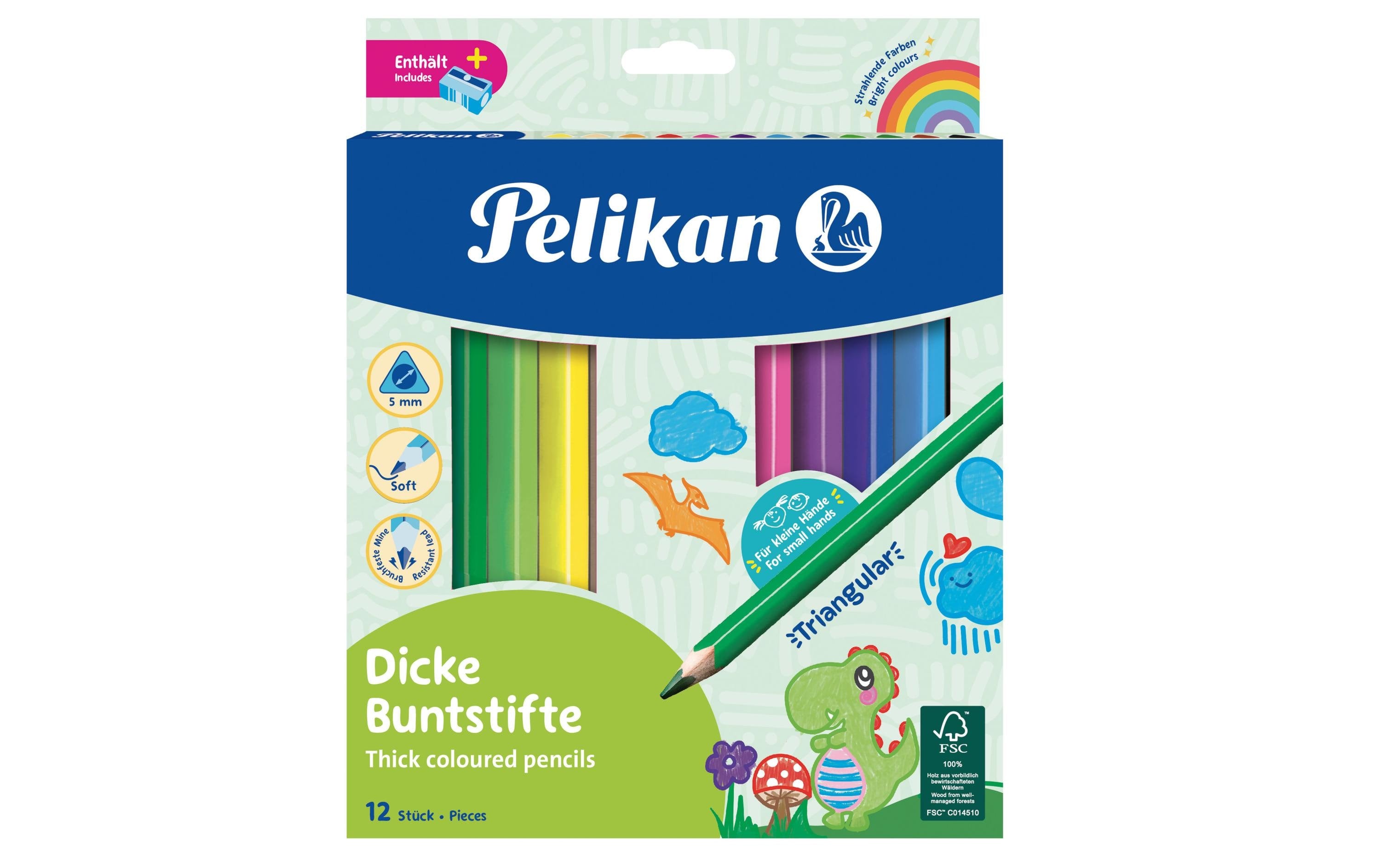 Pelikan Farbstifte Dick, 12-er Set, inkl. Spitzer