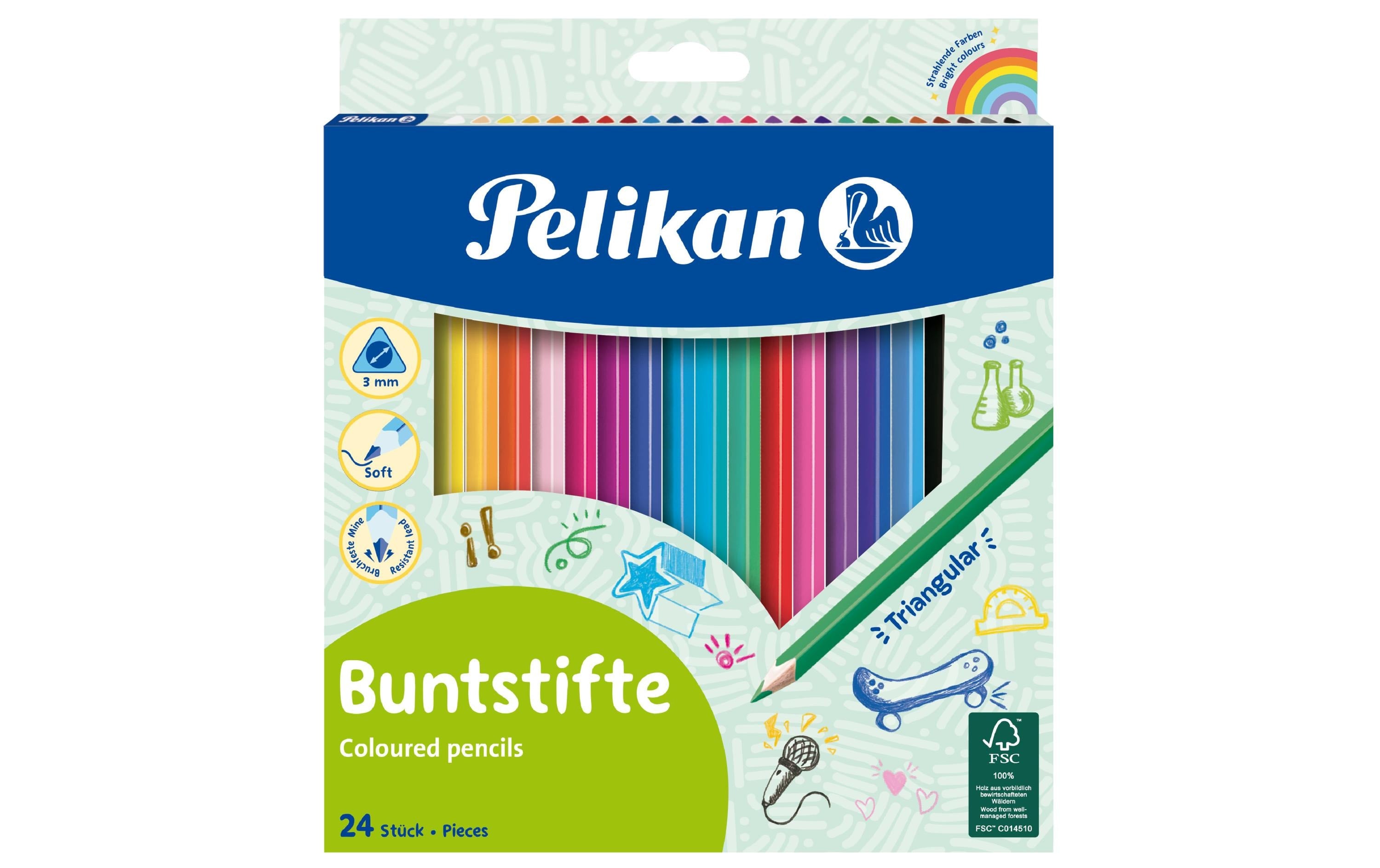 Pelikan Farbstifte dreikant Dünn, 24er-Set