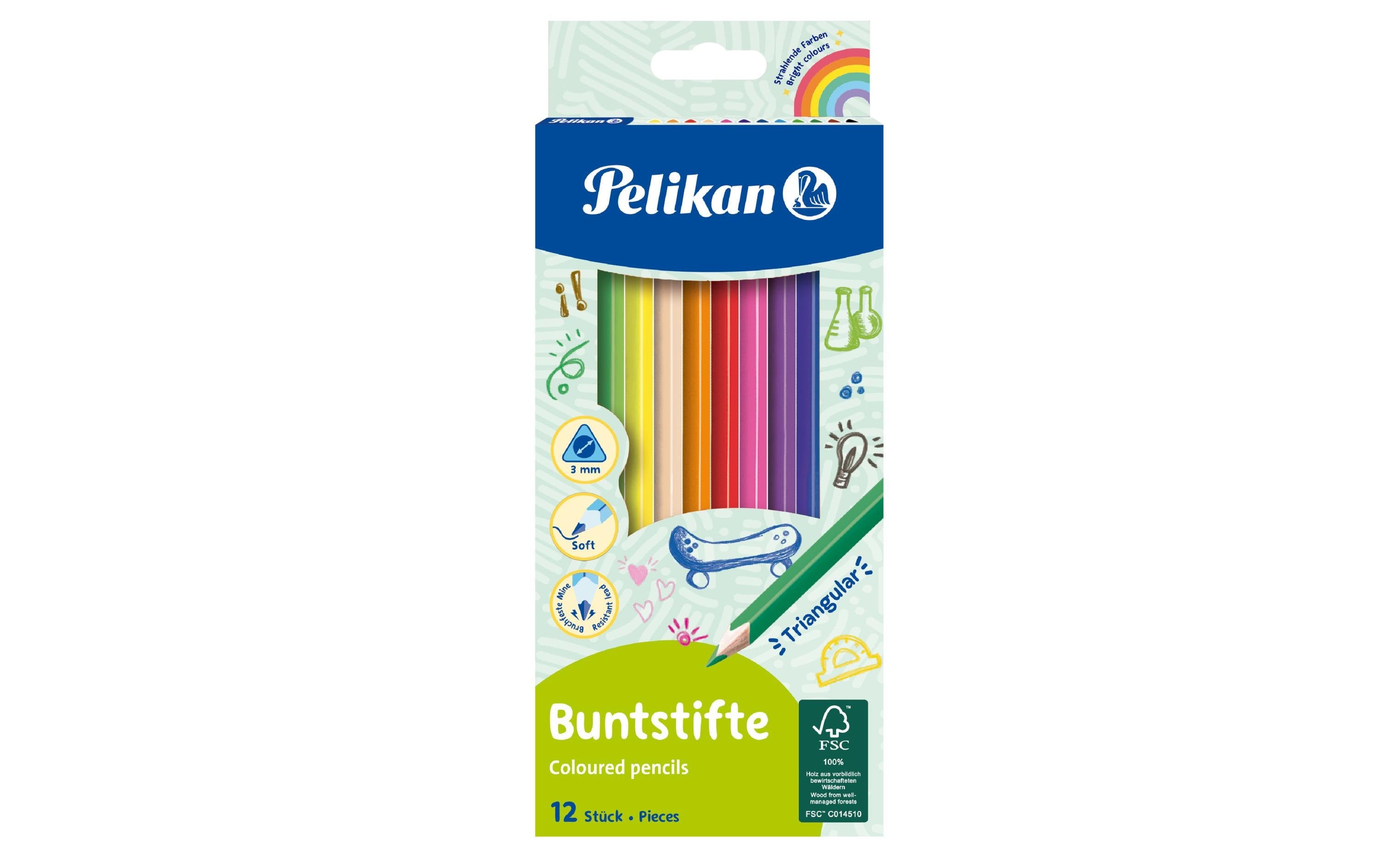Pelikan Farbstifte dreikant Dünn, 12er-Set