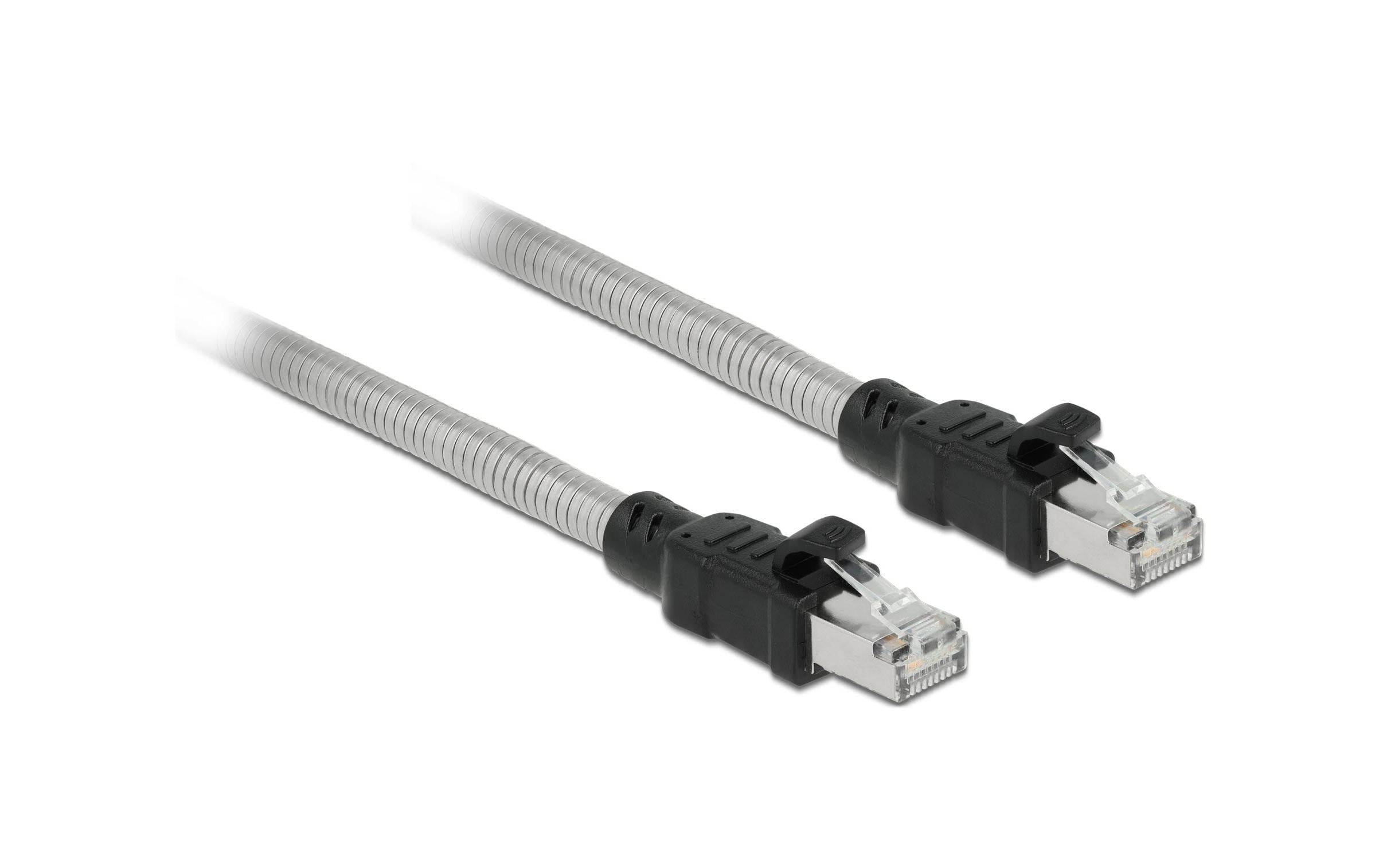 Delock Patchkabel mit Metallmantel Cat 6A, U/FTP, 5 m, Silber