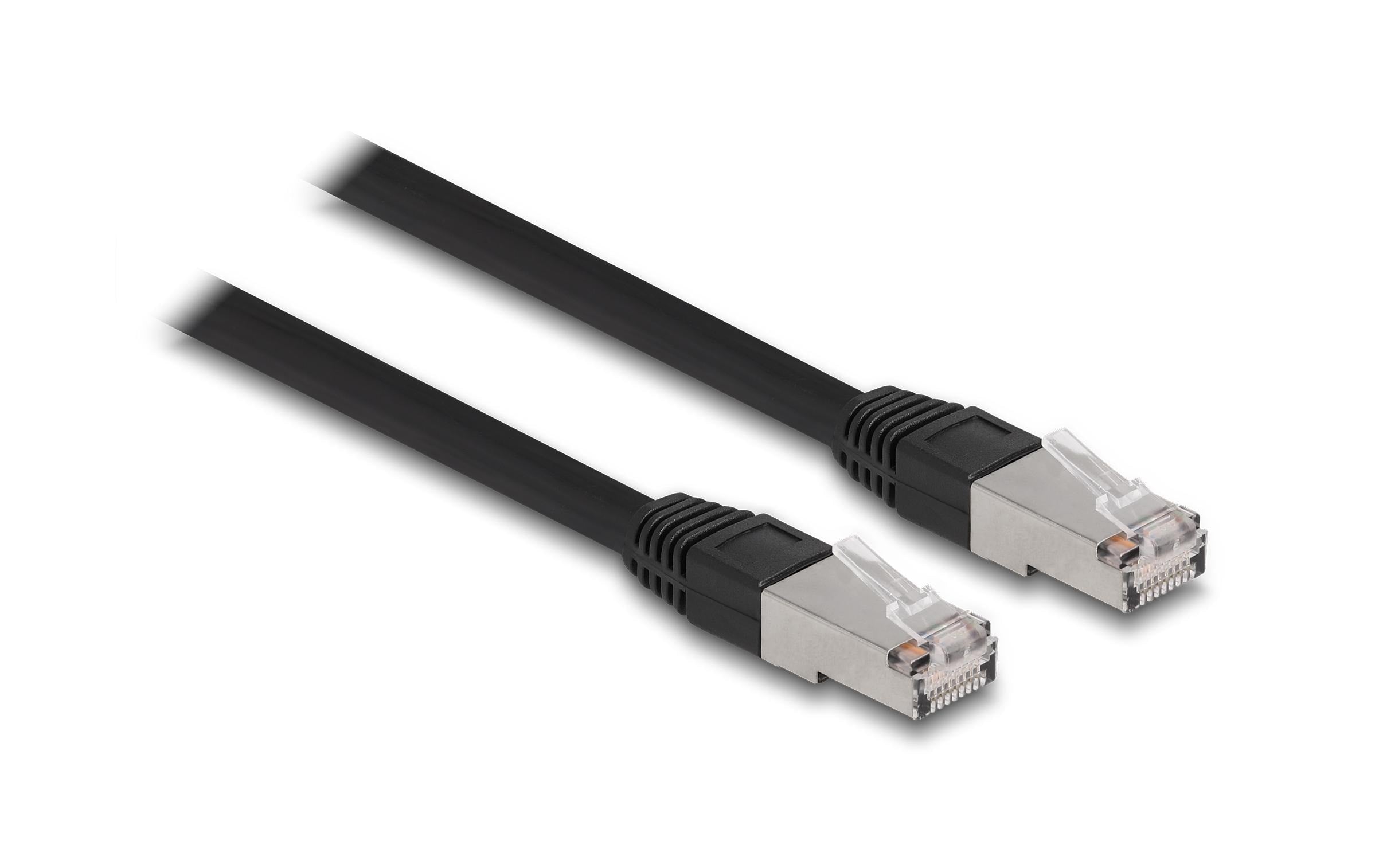 Delock Patchkabel Outdoor Cat 6A, S/FTP, 10 m, Schwarz