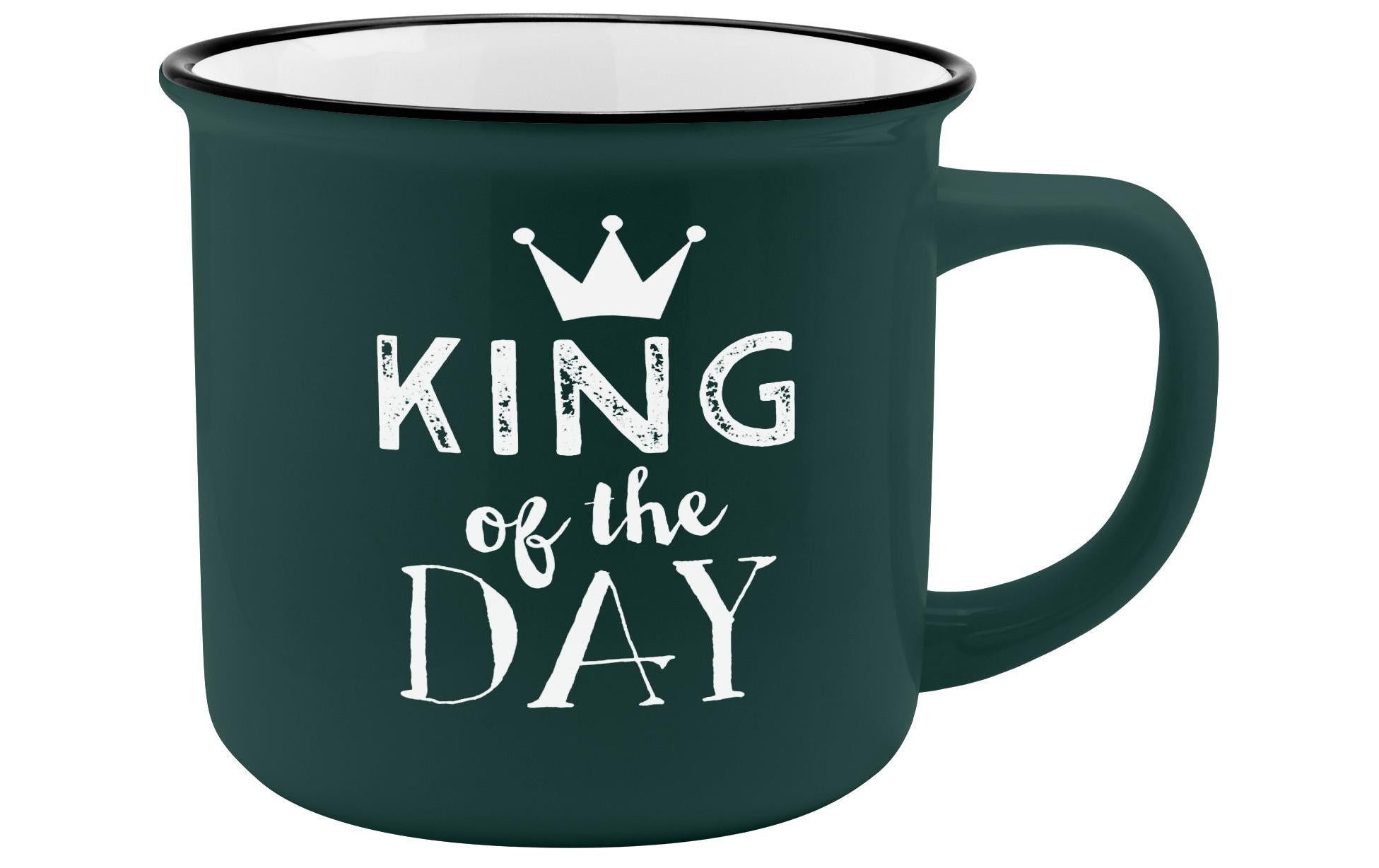 Sheepworld Universaltasse King of the Day 350 ml, 1 Stück, Dunkelgrün