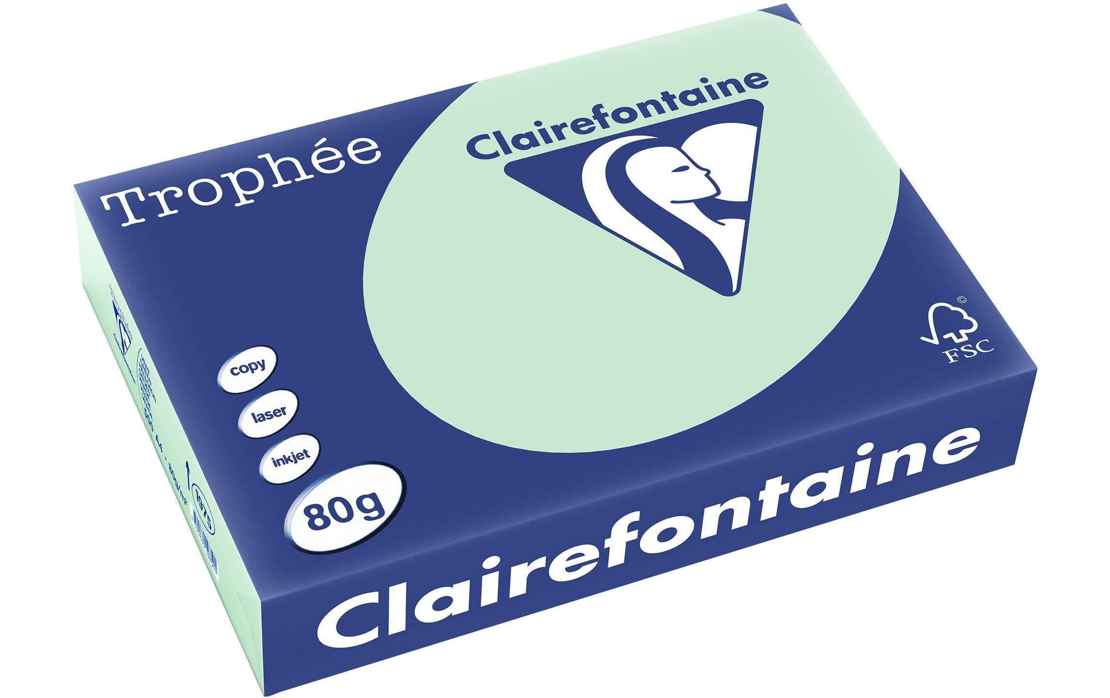 Clairefontaine Kopierpapier Trophée A4, 80 g/m², Pastellgrün, 500 Blatt