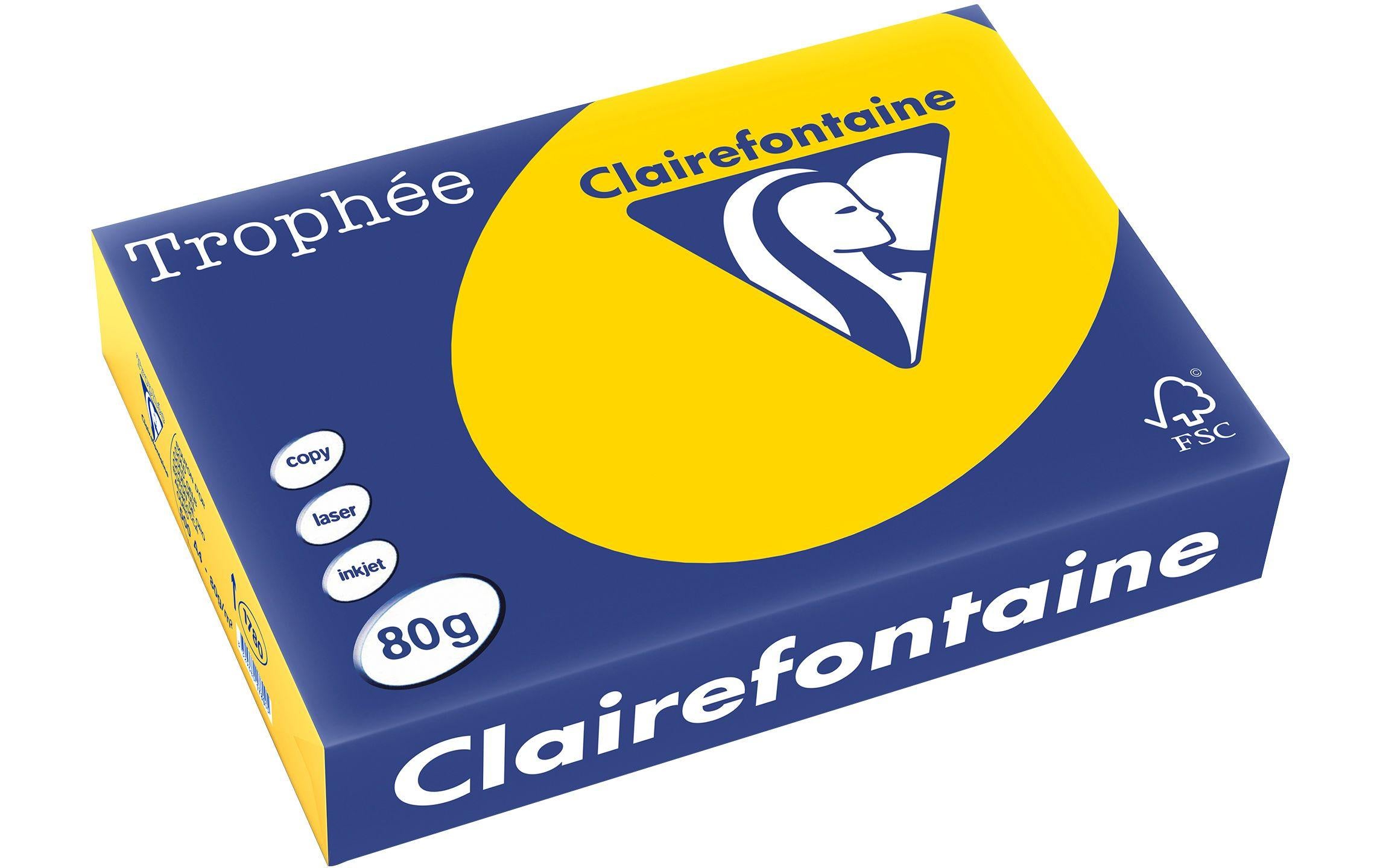Clairefontaine Kopierpapier Trophée A4, 80 g/m², Goldgelb, 500 Blatt