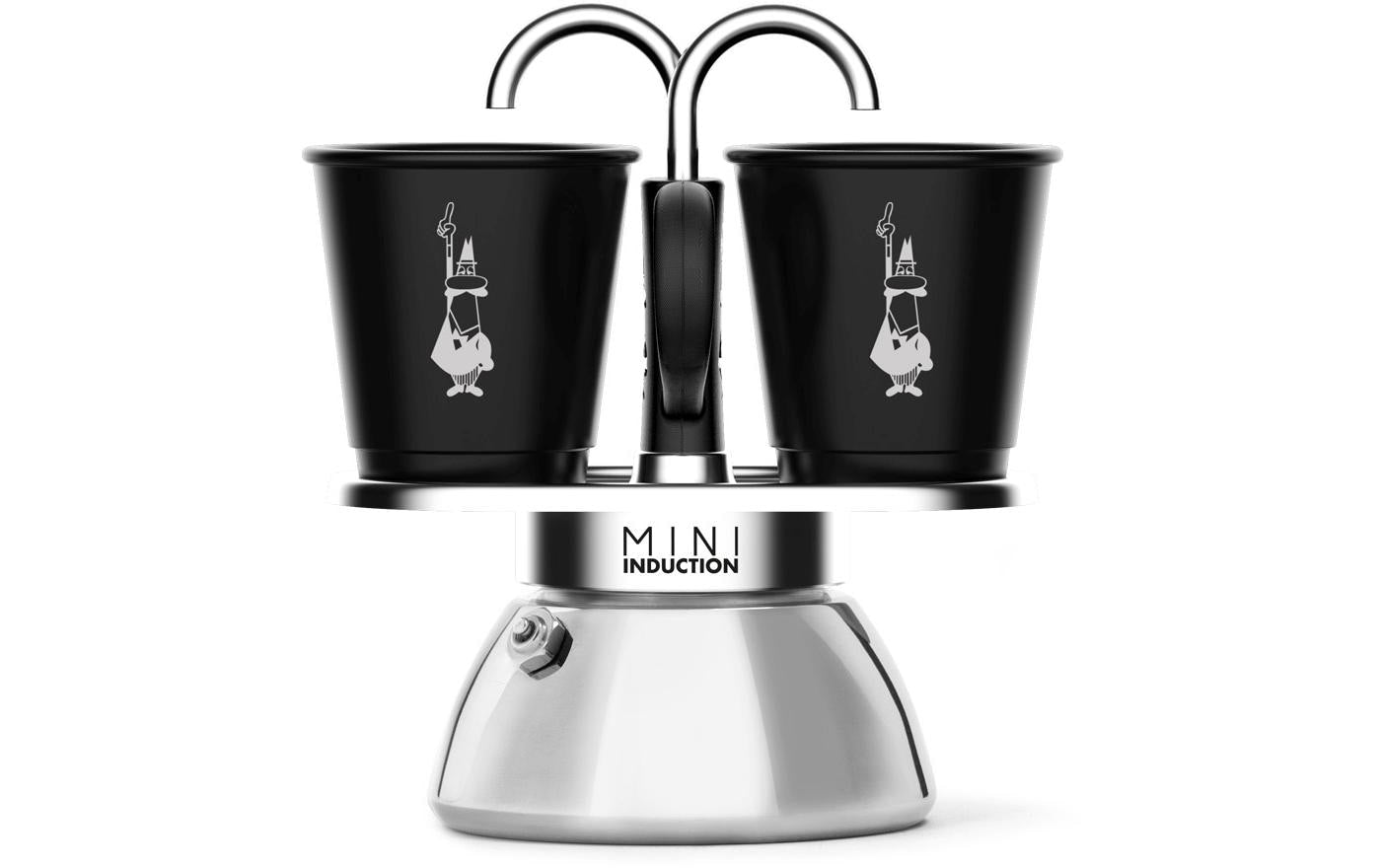 Bialetti Espressokocher Mini Express Induktion 2 Tassen, Schwarz