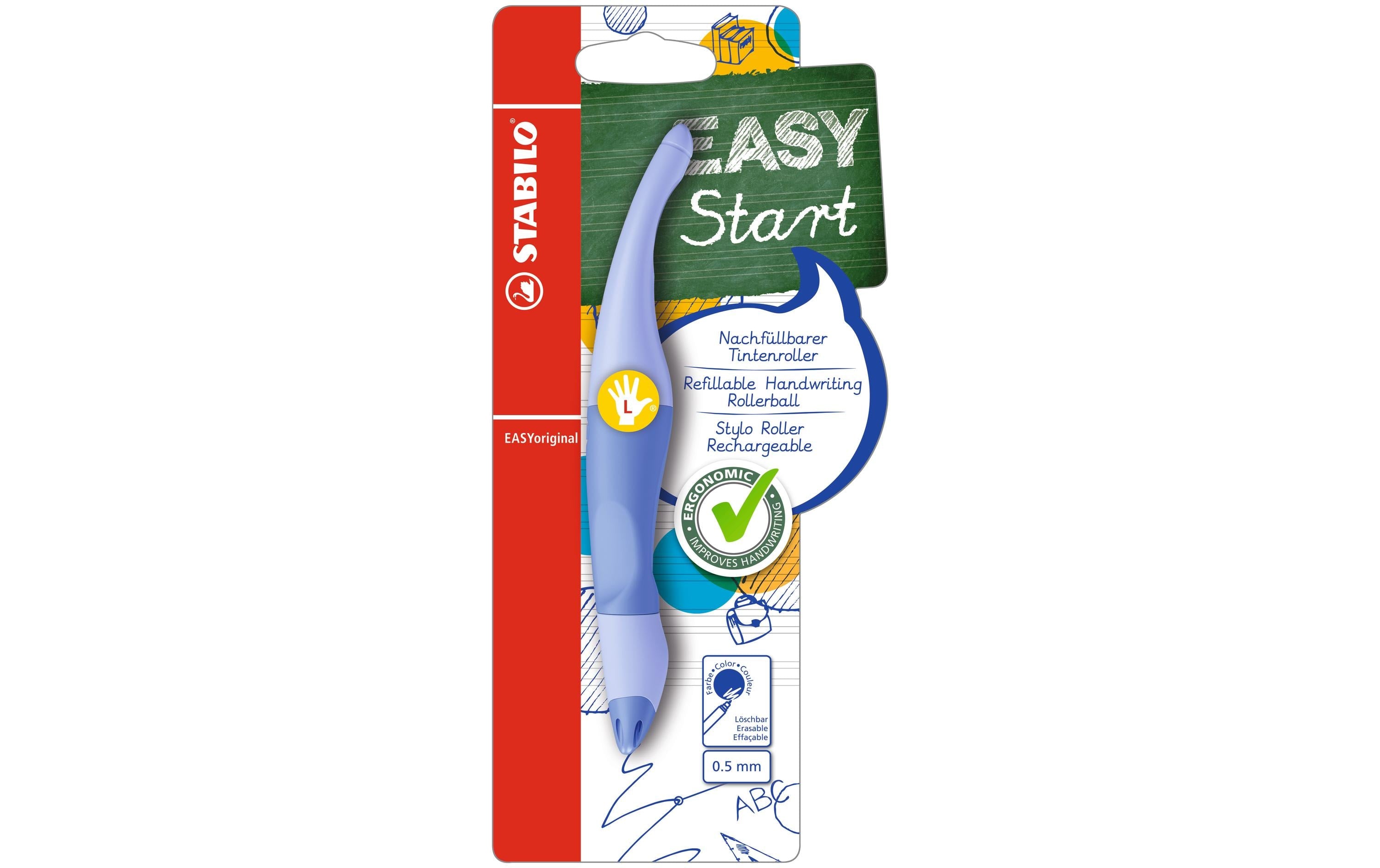 STABILO Rollerball EASYoriginal Pastell 0.5 mm, Linkshänder, Blau