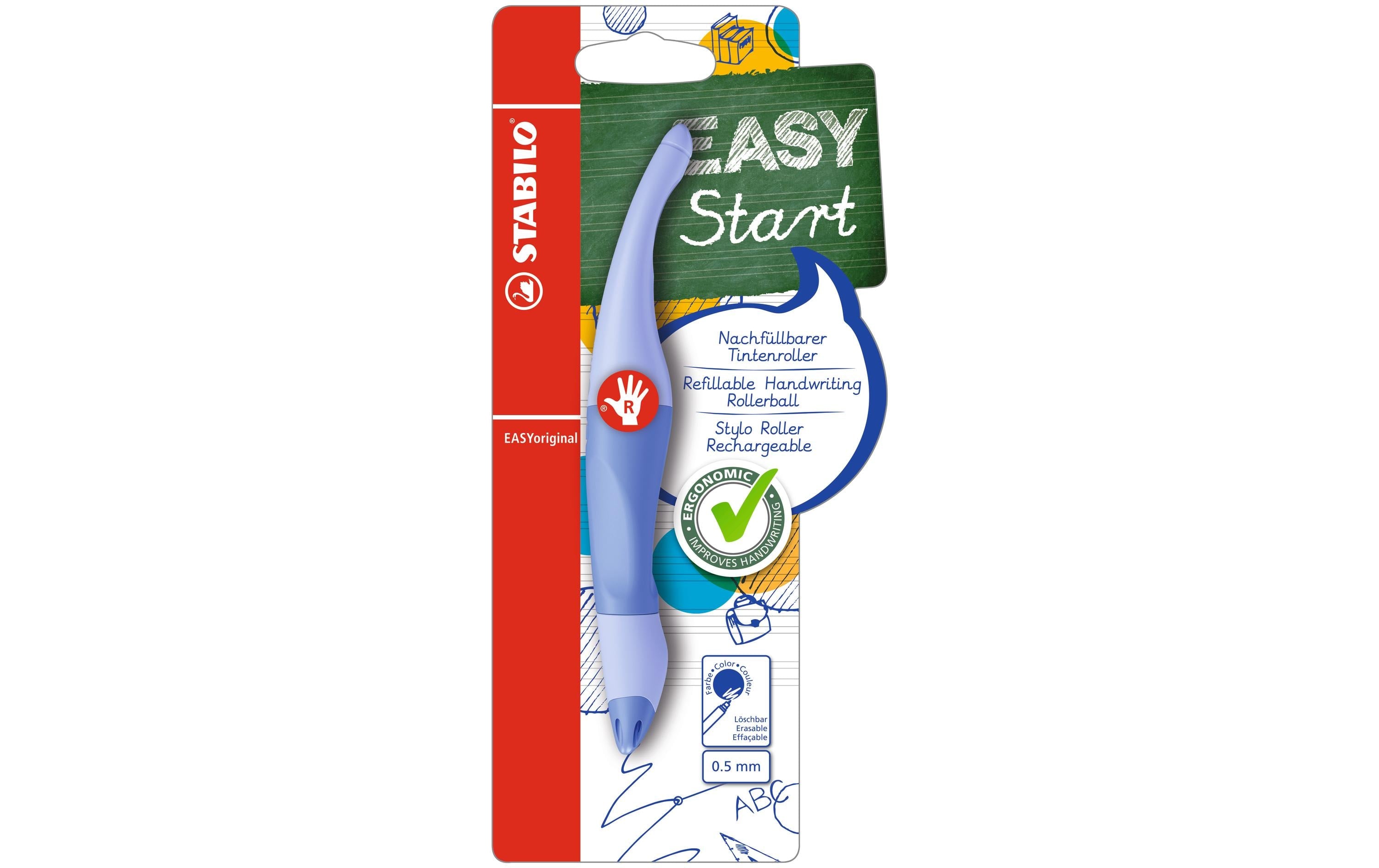 STABILO Rollerball EASYoriginal Pastell 0.5 mm, Rechtshänder, Blau