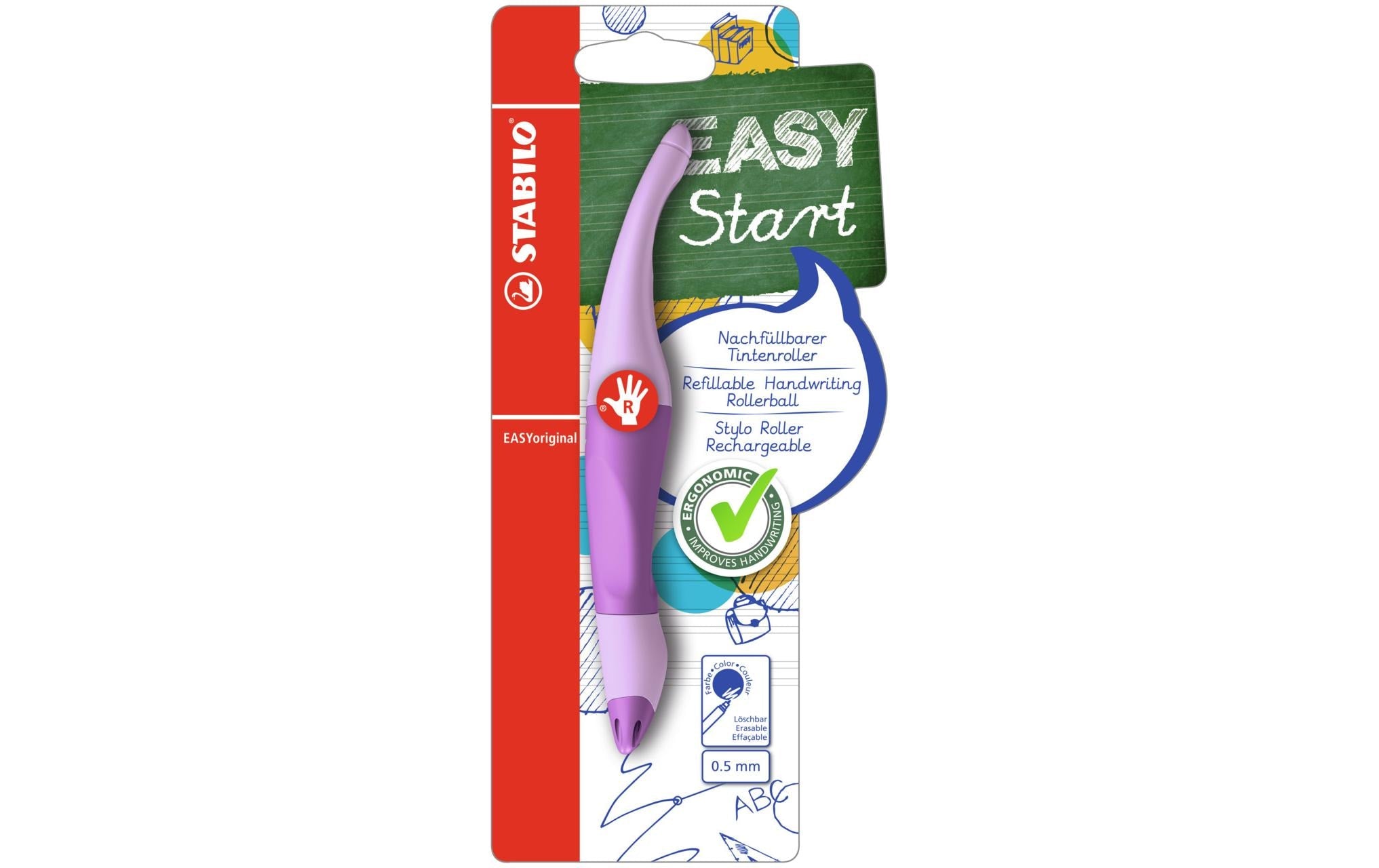 STABILO Rollerball EASYoriginal Pastell 0.5 mm, Rechtshänder, Lila