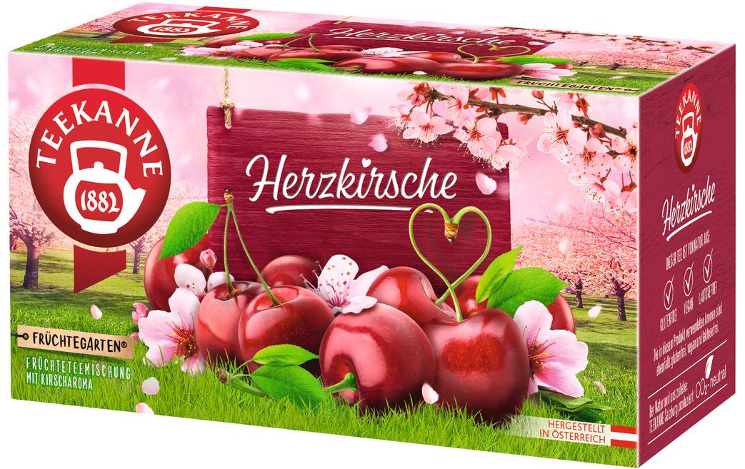 Teekanne Teebeutel Herzkirsche 20 Stück