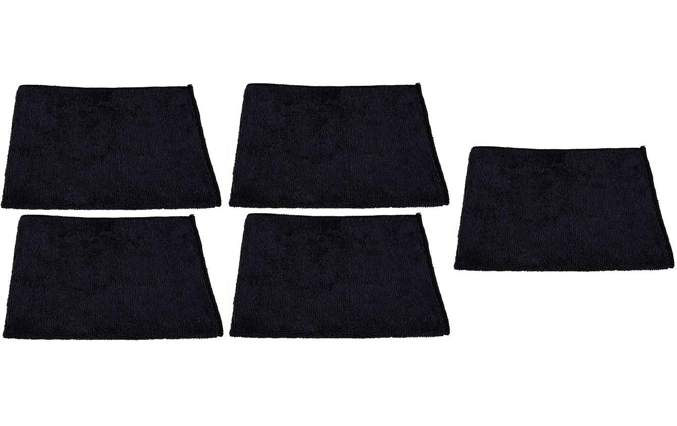 Edi Baur Mikrofaser-Reinigungstuch Black and White 5 Stück, Schwarz