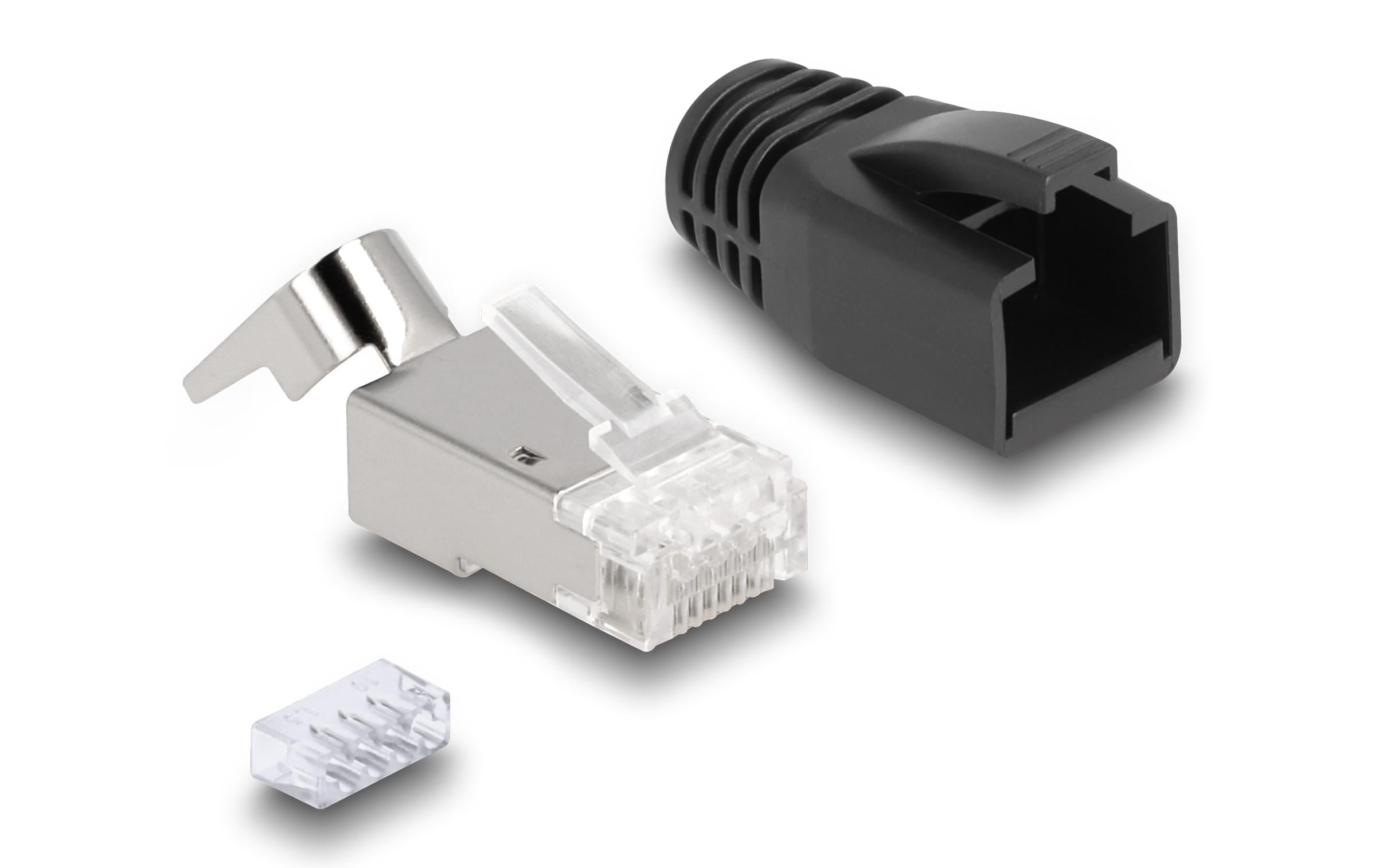 Delock Stecker RJ45, S/FTP, Cat.6A/7 25 Stück, Transparent