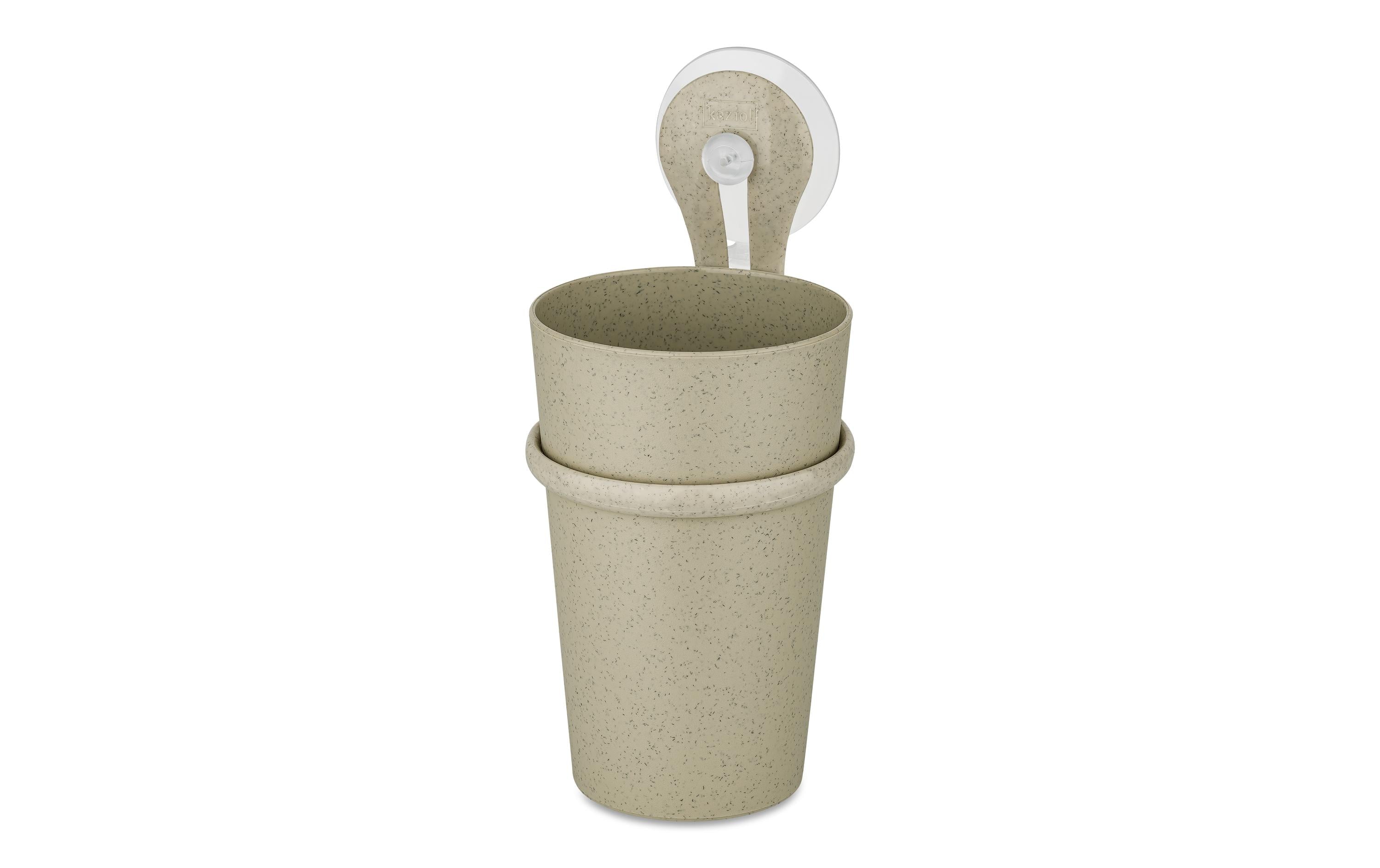Koziol Zahnputzbecher Loop 300 ml, Beige/Gelb