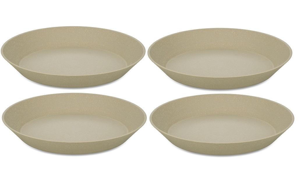 Koziol Suppen- & Pastateller Connect 24 cm, 4 Stück, Sand/Gelb