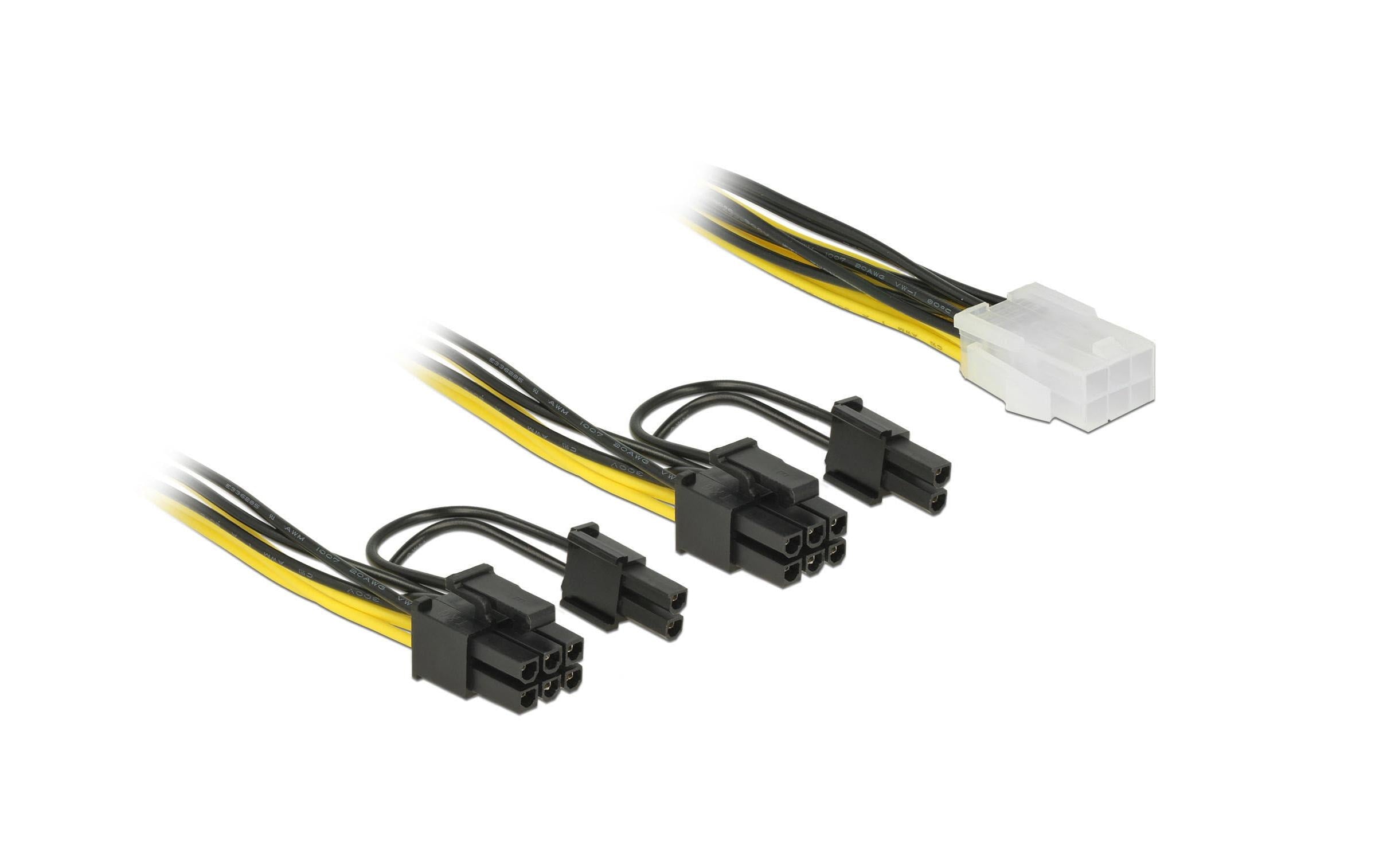 Delock Stromkabel 6Pin - 2x 6+2Pin 15 cm