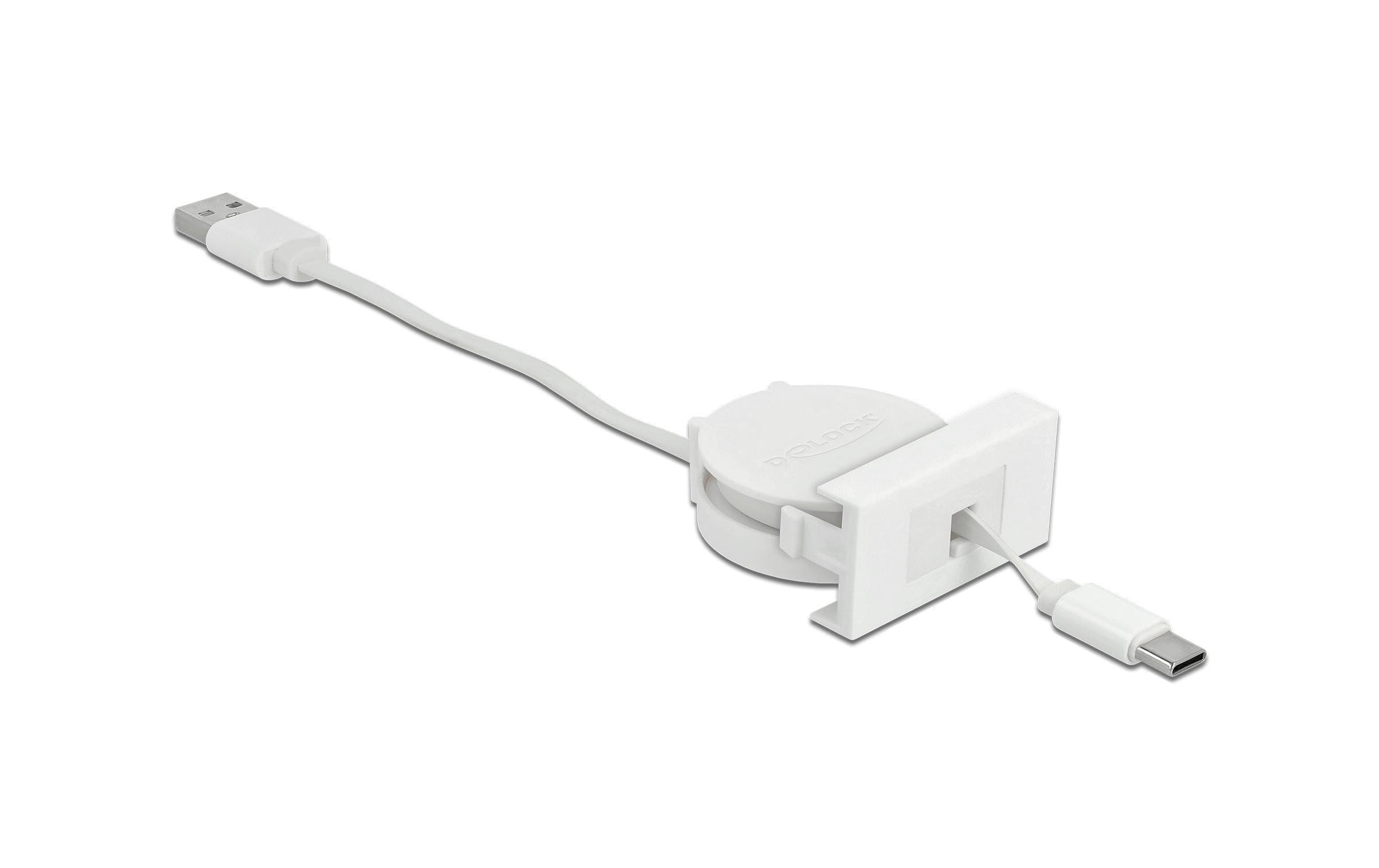 Delock Easy 45 Modul USB 2.0 Ausrollkabel USB A - USB C 0.62 m