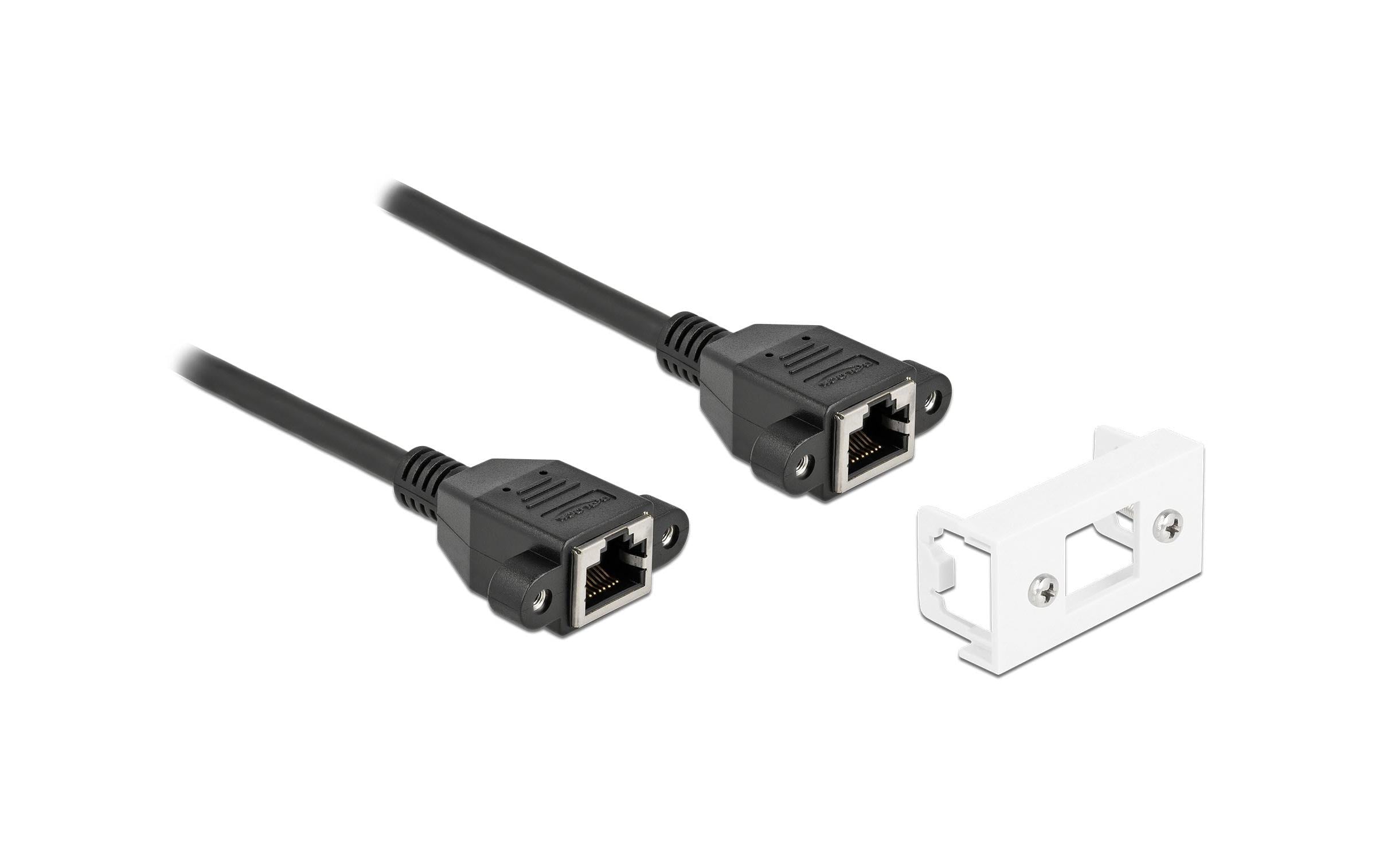 Delock Patchkabel für Easy 45 Modul Cat 6A, S/FTP, 0.25 m, Schwarz