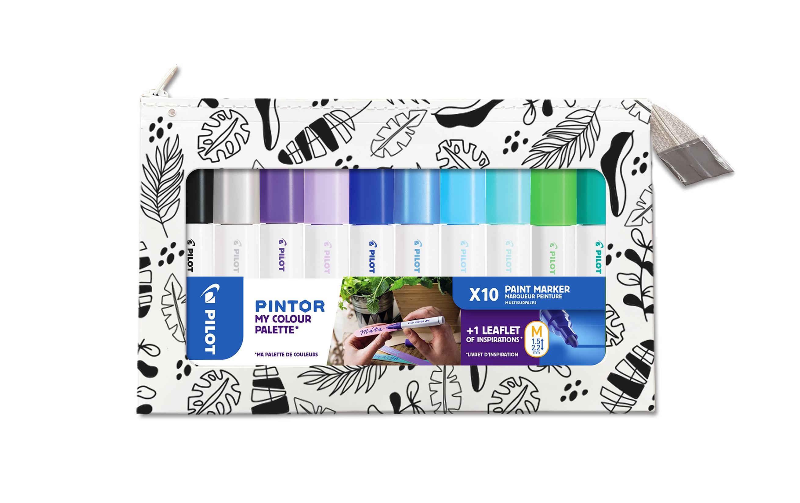 Pilot Permanent-Marker Pintor Medium Cool 10 Stück, Mehrfarbig