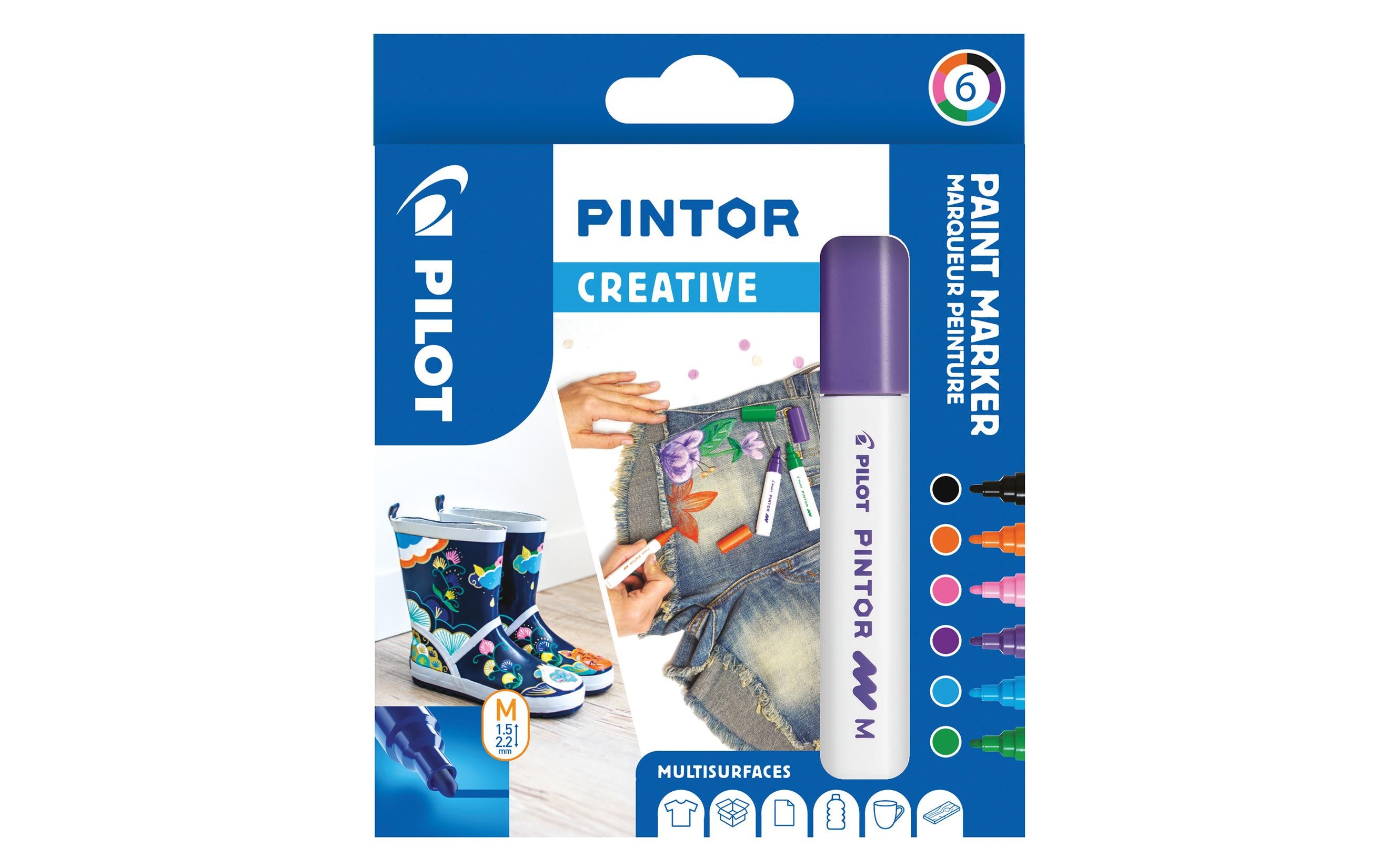 Pilot Permanent-Marker Pintor Creative Medium, 6-er Set