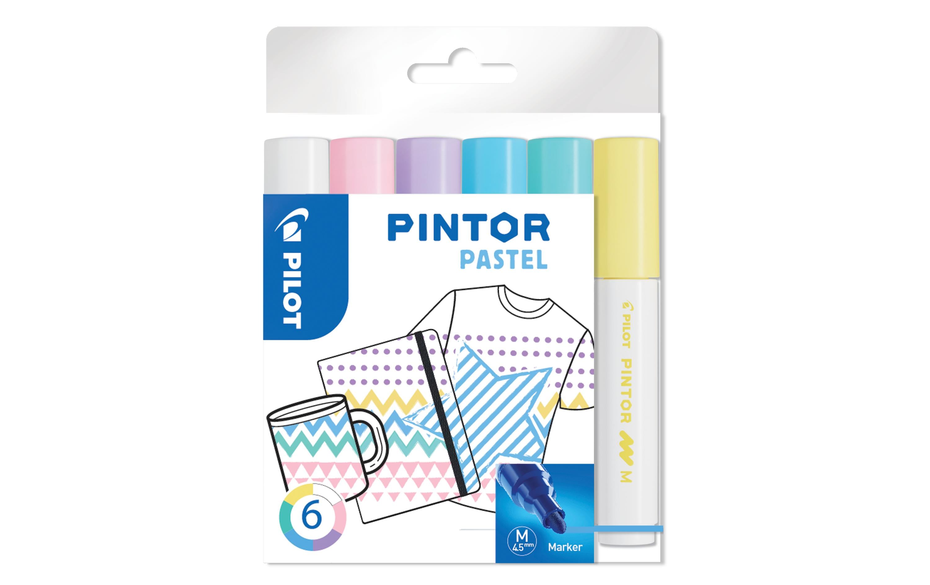 Pilot Pintor Pastel Medium, 6-er Set