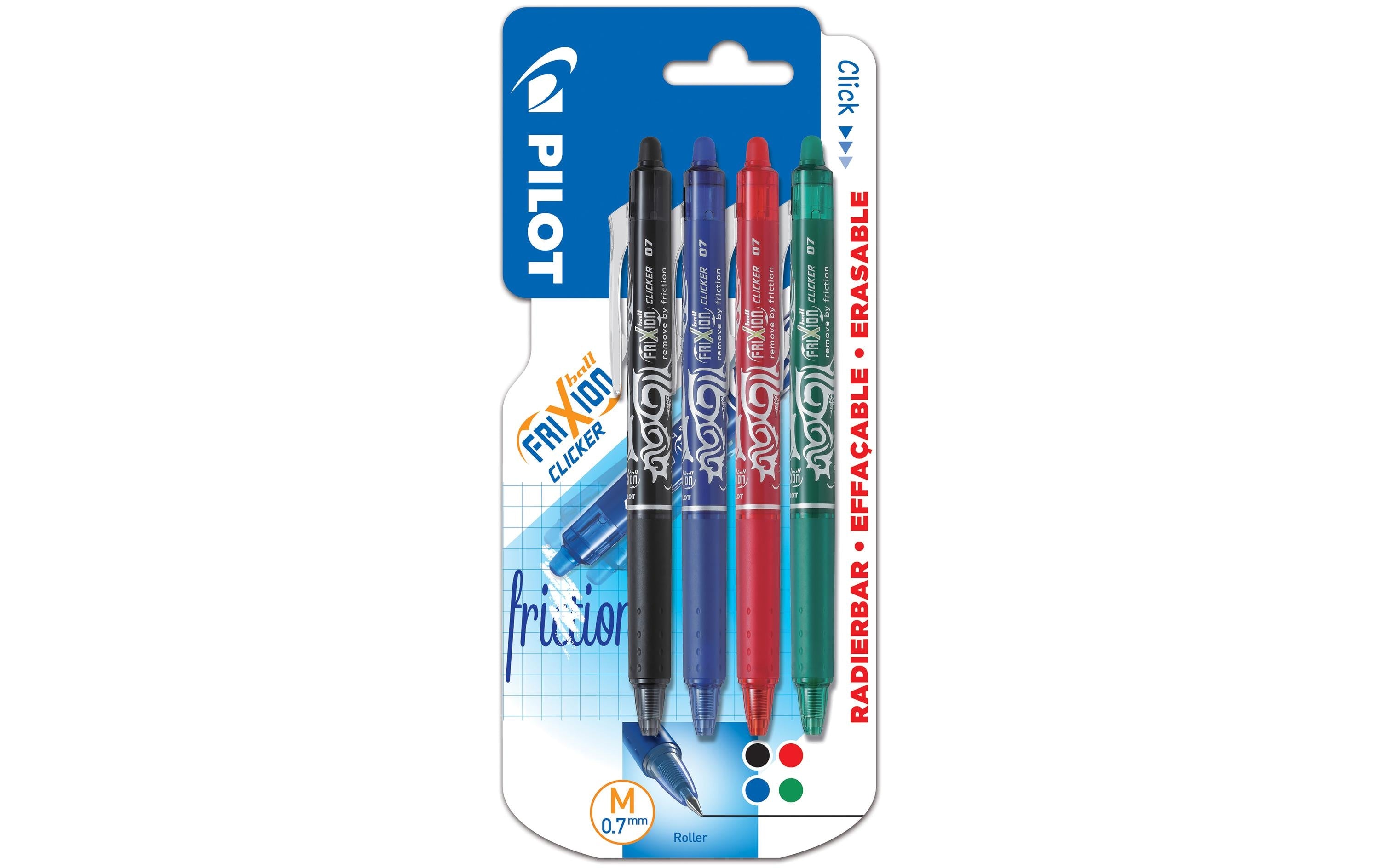 Pilot Rollerball FriXion Clicker 0.7 mm, Mehrfarbig, 4 Stück