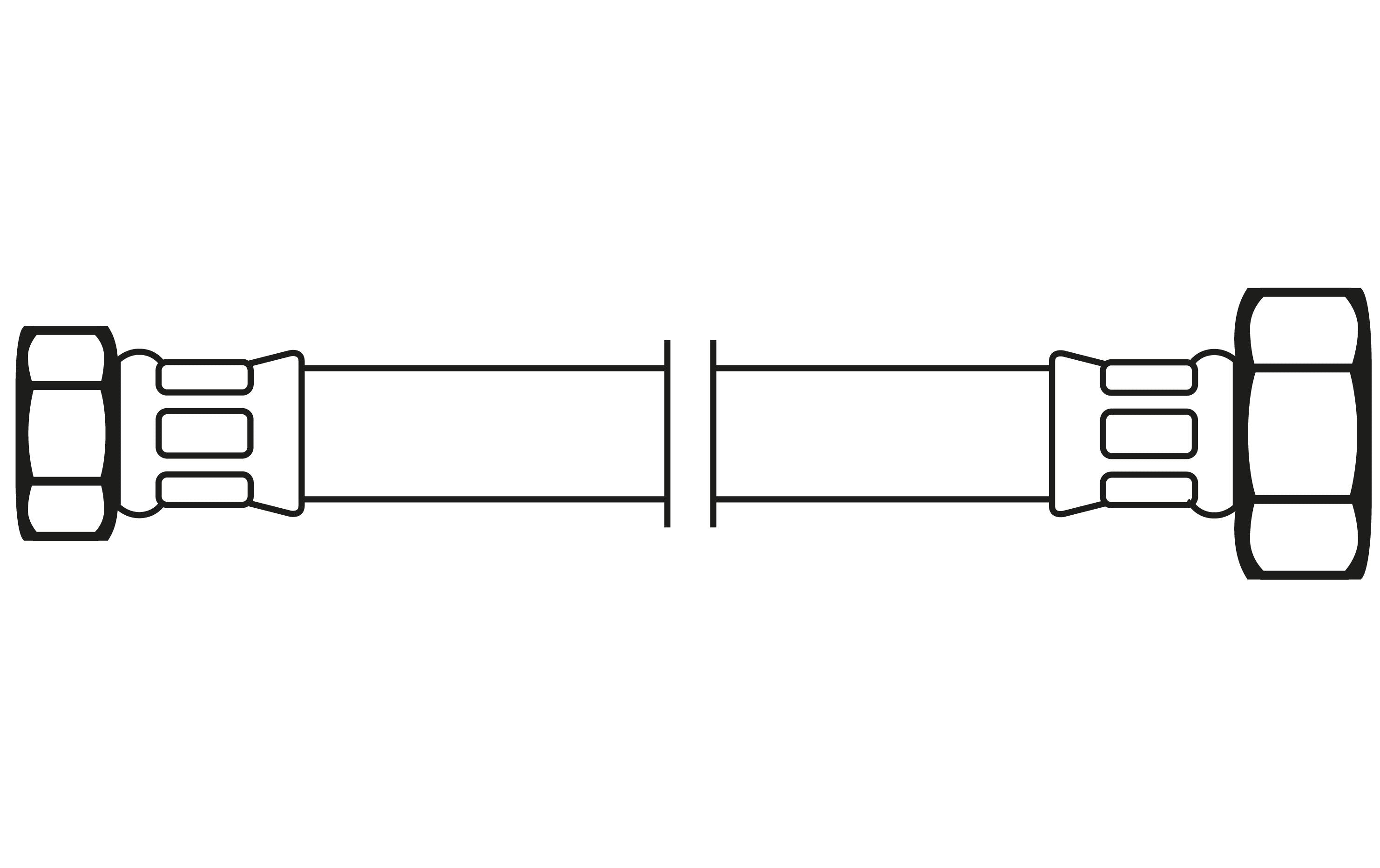 Flexo Anschlussschlauch DN8 IG x IG 3/8 x 1/2 / 20 cm