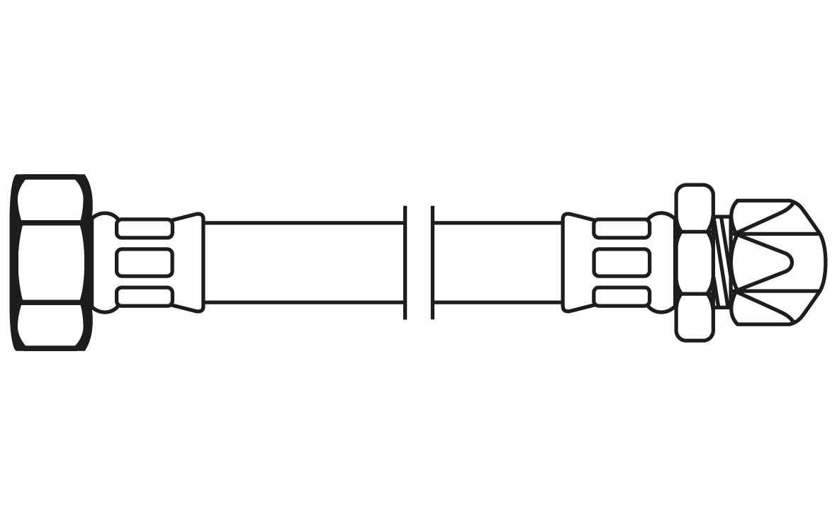 Flexo Anschlussschlauch DN8 IG x Quetschver. 1/2 x 10 mm / 30 cm
