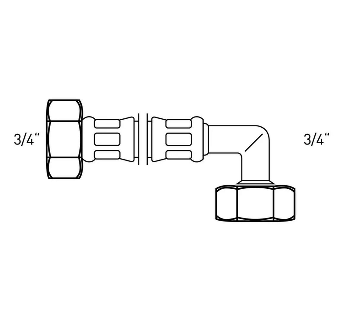 Flexo Anschlussschlauch DN10 IG x IG 3/4 x 3/4 / 150 cm