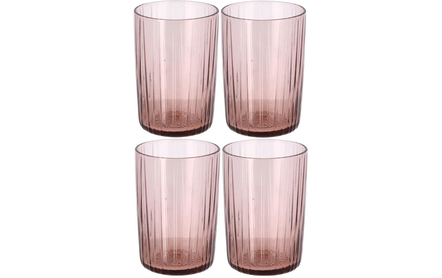 Bitz Trinkglas Kusintha 280 ml, 4 Stück, Hellpink