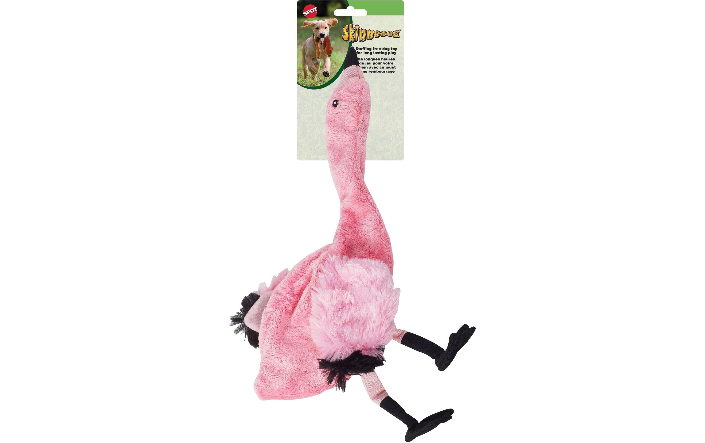 Skinneeeze Hunde-Spielzeug Plüsch Flamingo, L