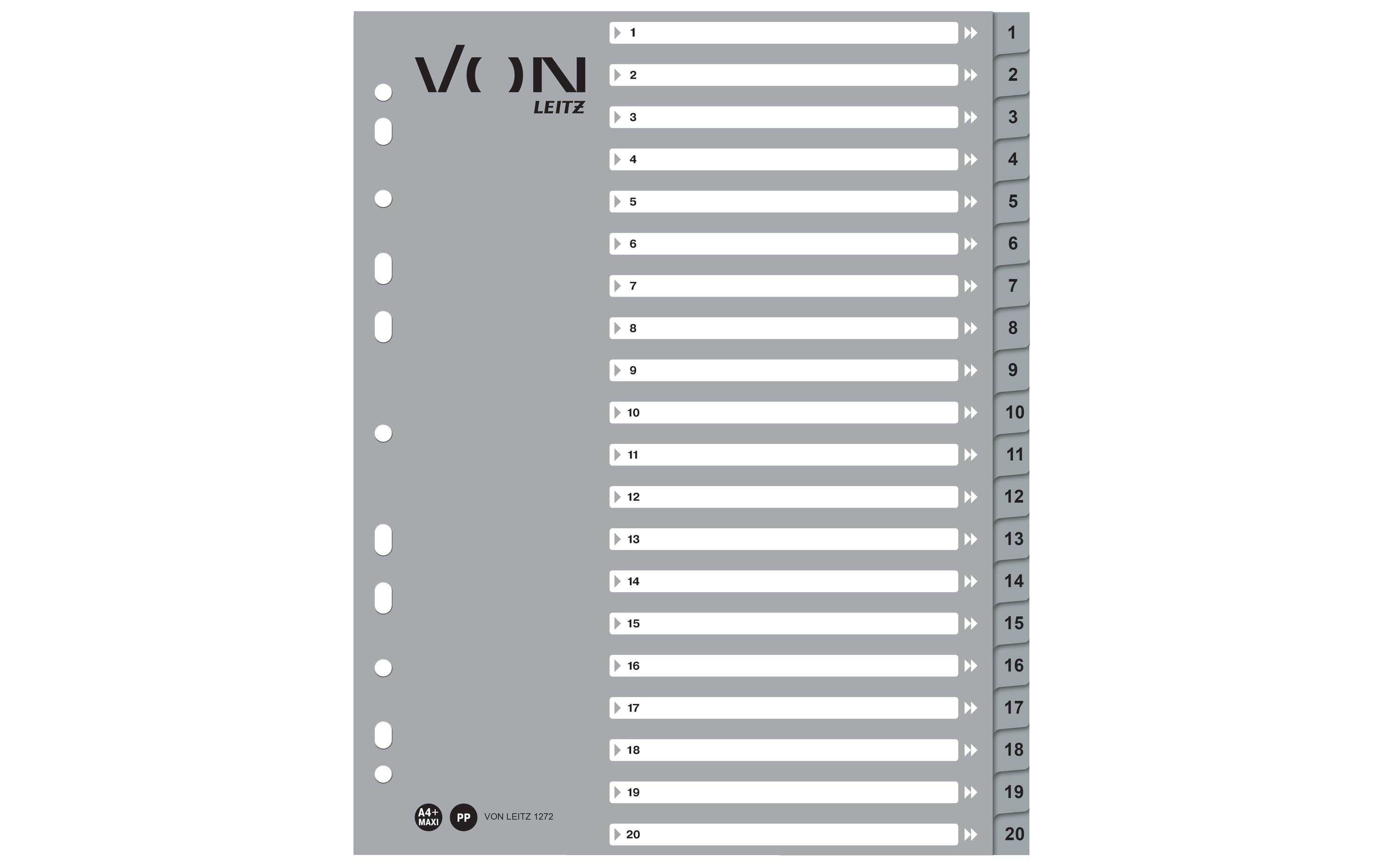VON Register A4, 1-20