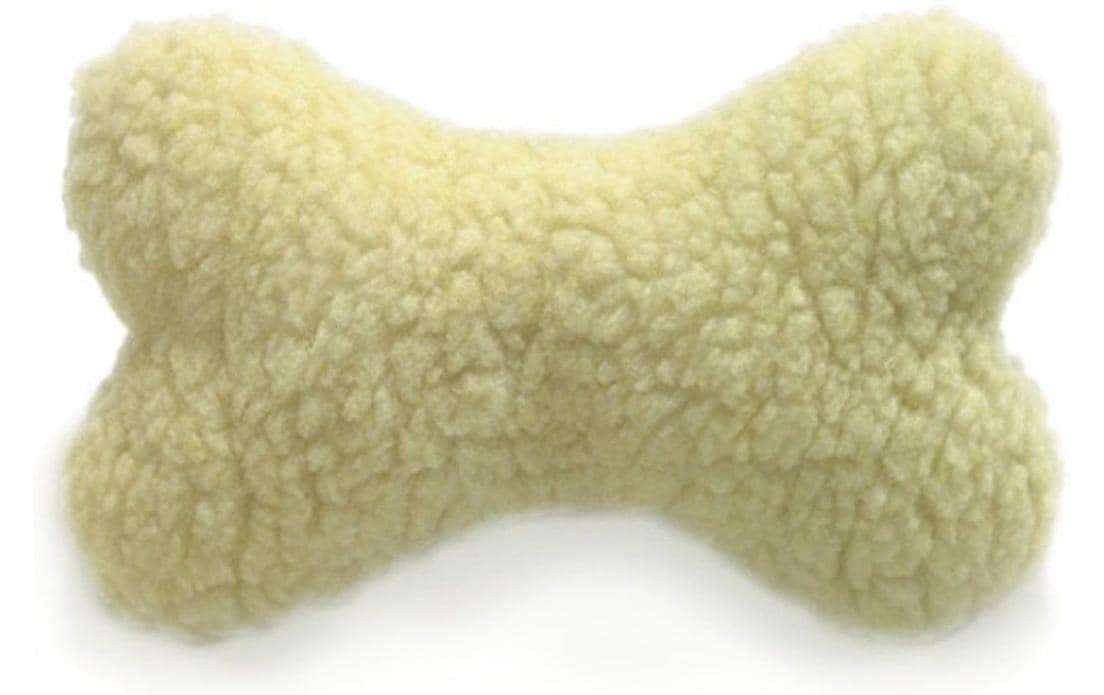 SwissPet Hunde-Spielzeug Spielknochen Lammfell, 16 cm