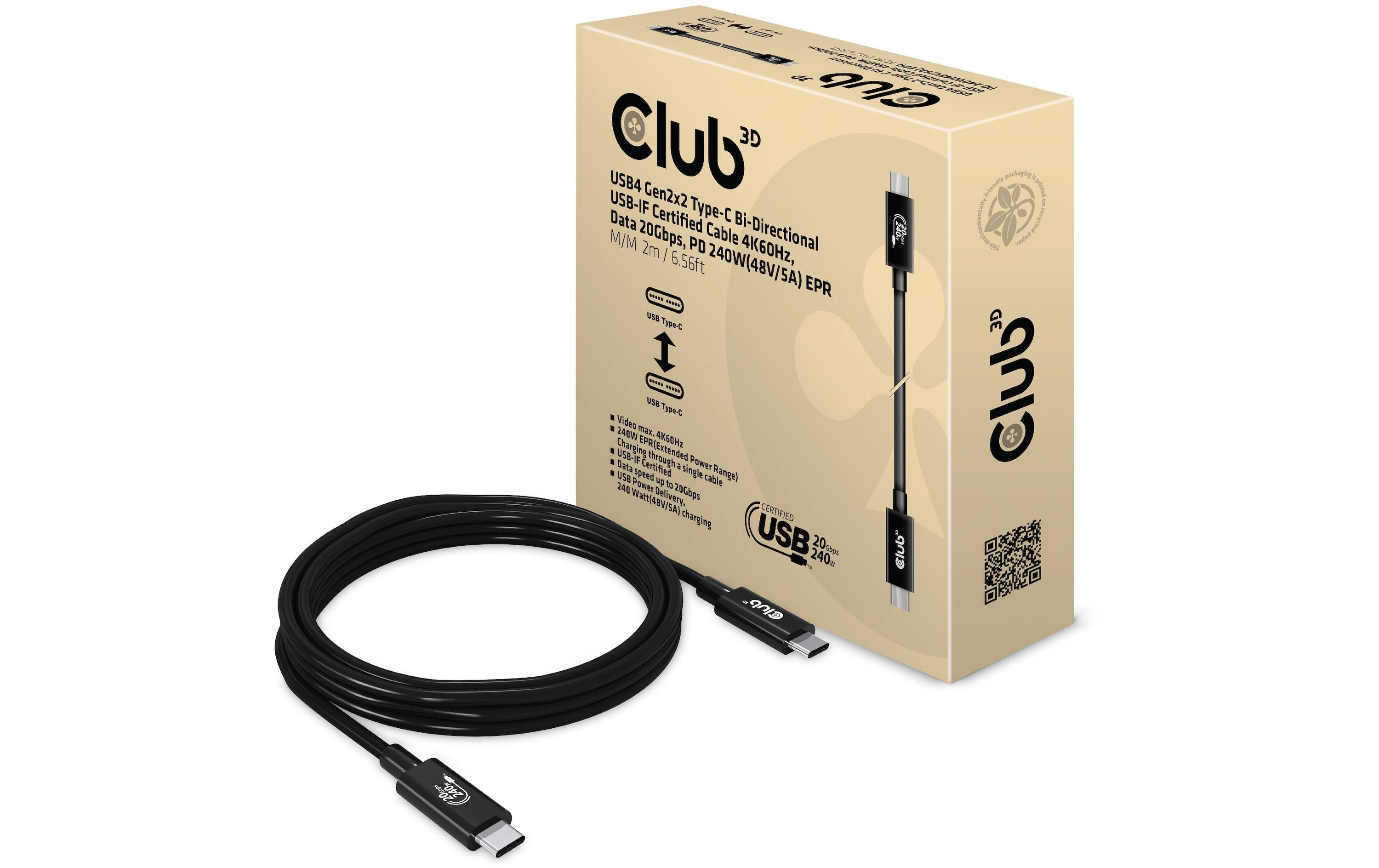 Club 3D USB-Kabel CAC-1575 USB C - USB C 2 m
