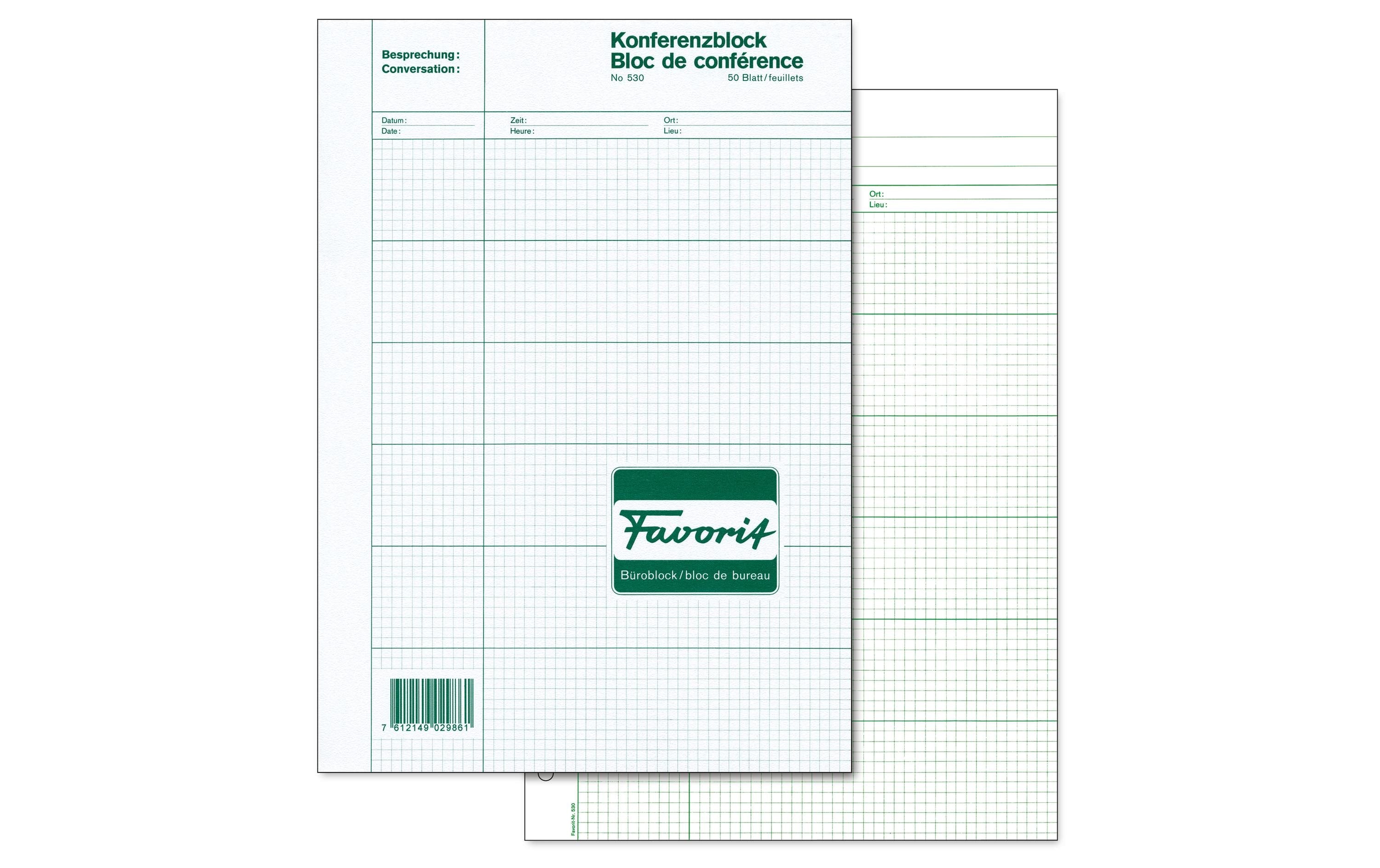 Favorit Durchschreibeblock A4 Besprechungen, 50 Blatt