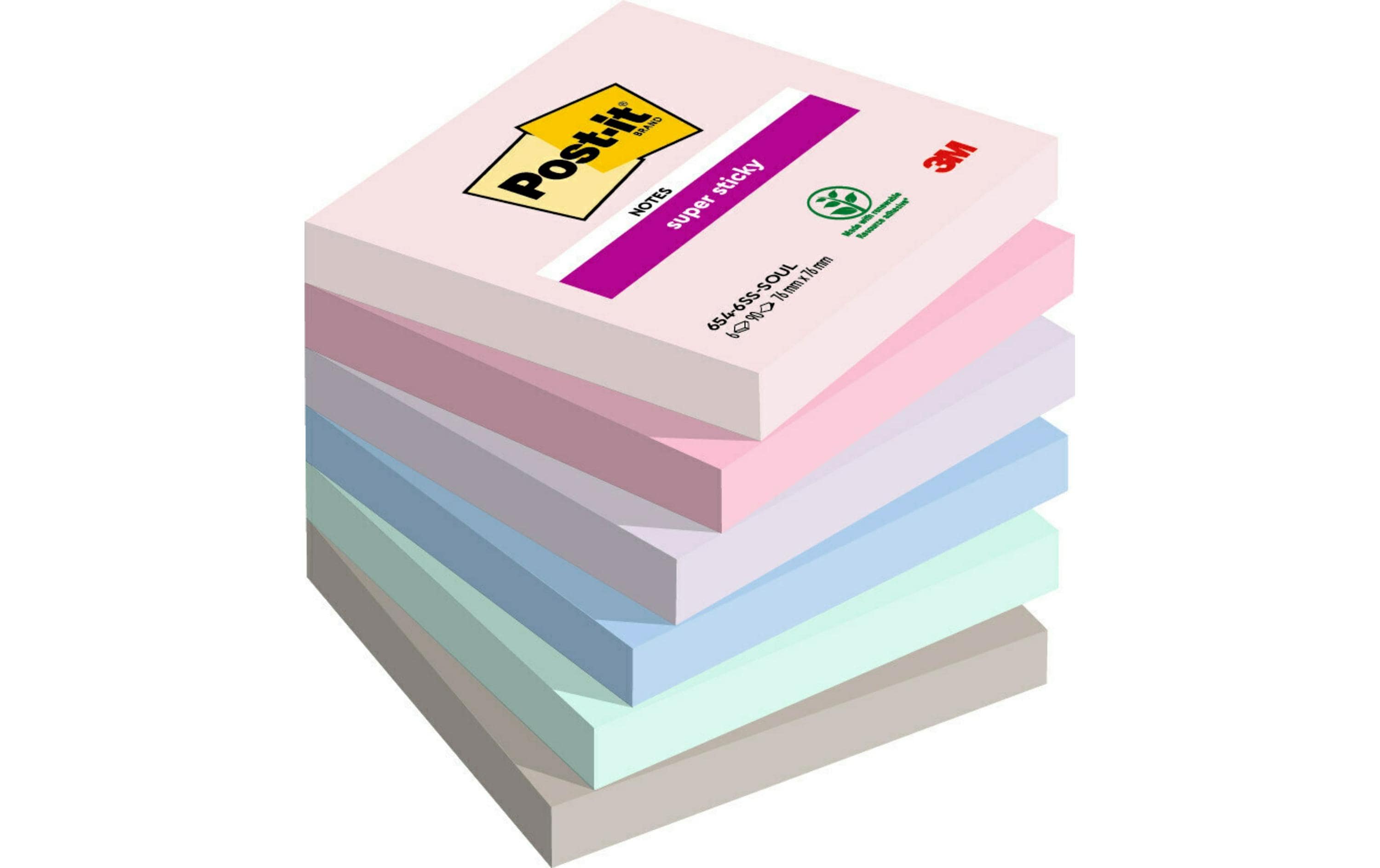 Post-it Notizzettel Super Sticky Soulful Collection, 76 mm x 76 mm