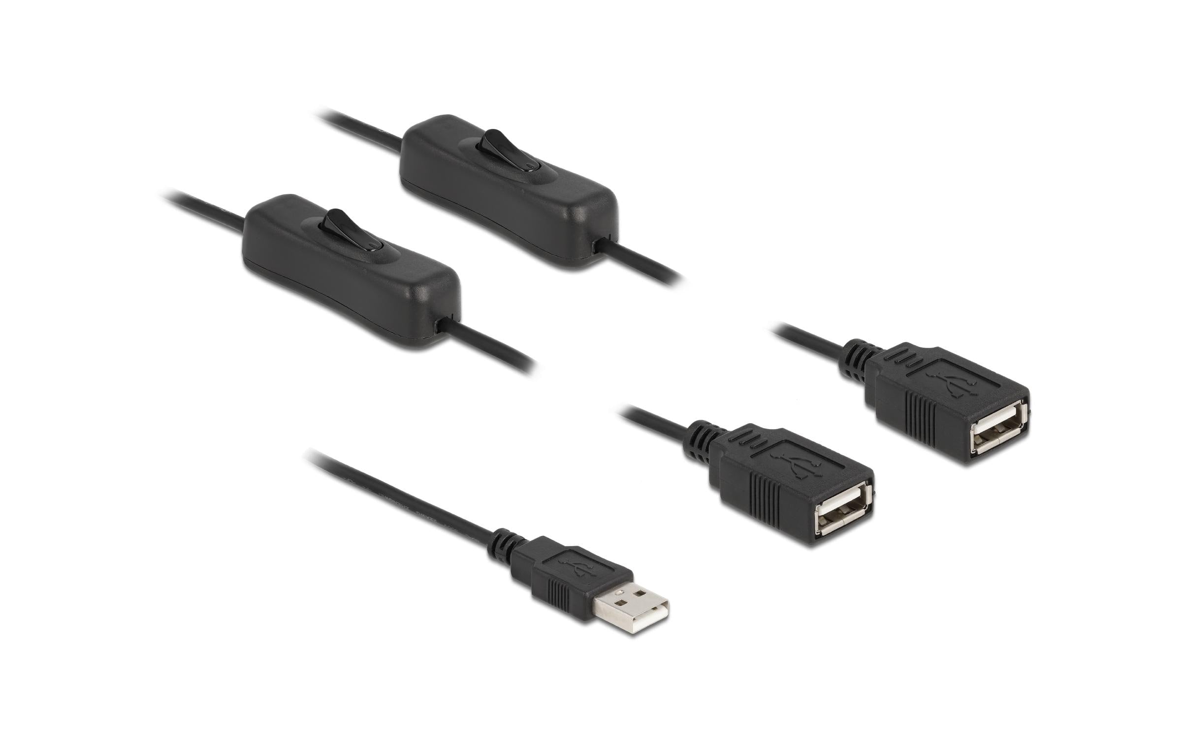 Delock USB-Stromkabel mit Schalter USB A - USB A 1 m