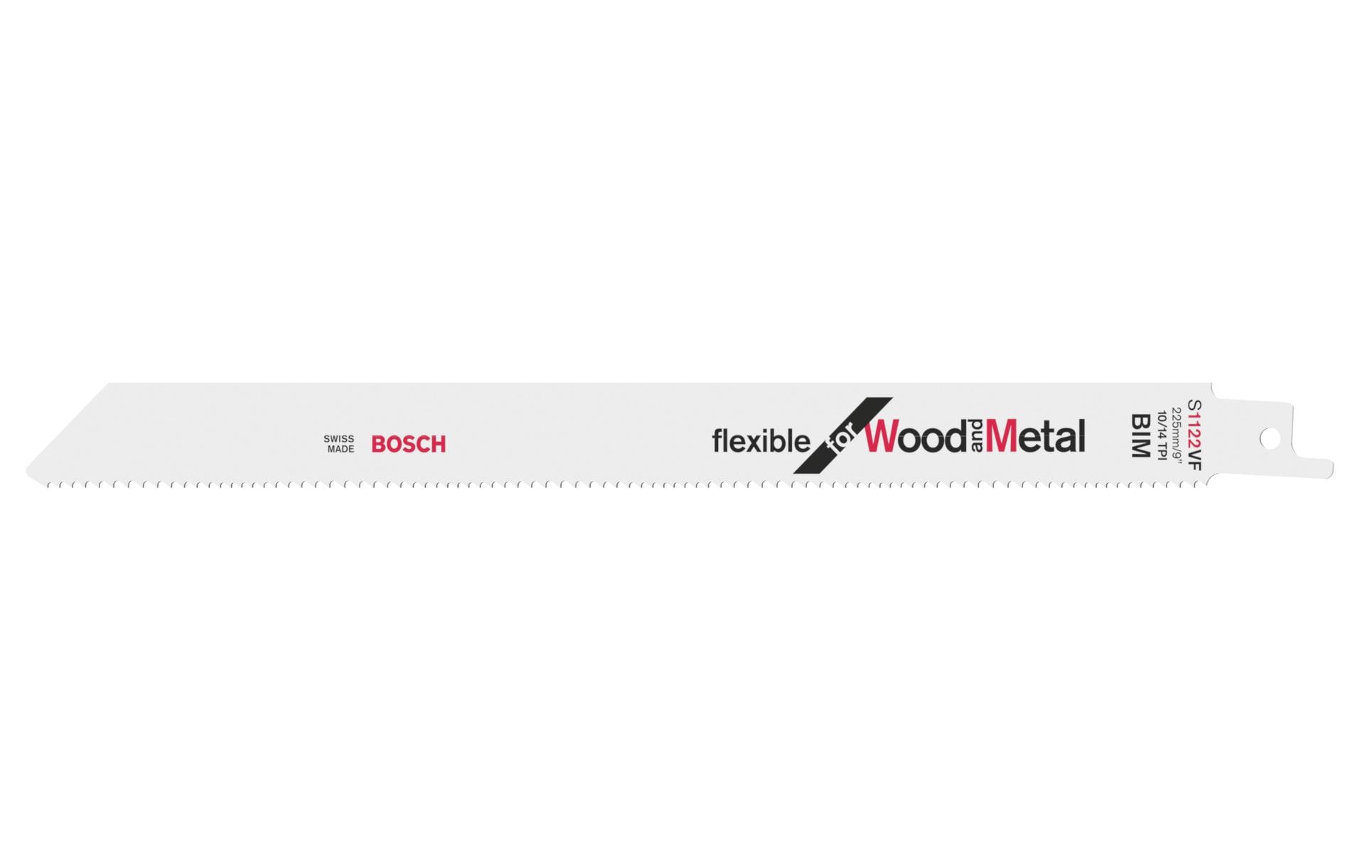 Bosch Professional Säbelsägeblatt S 1122 VF Flexible Wood and Metal, 5 Stück