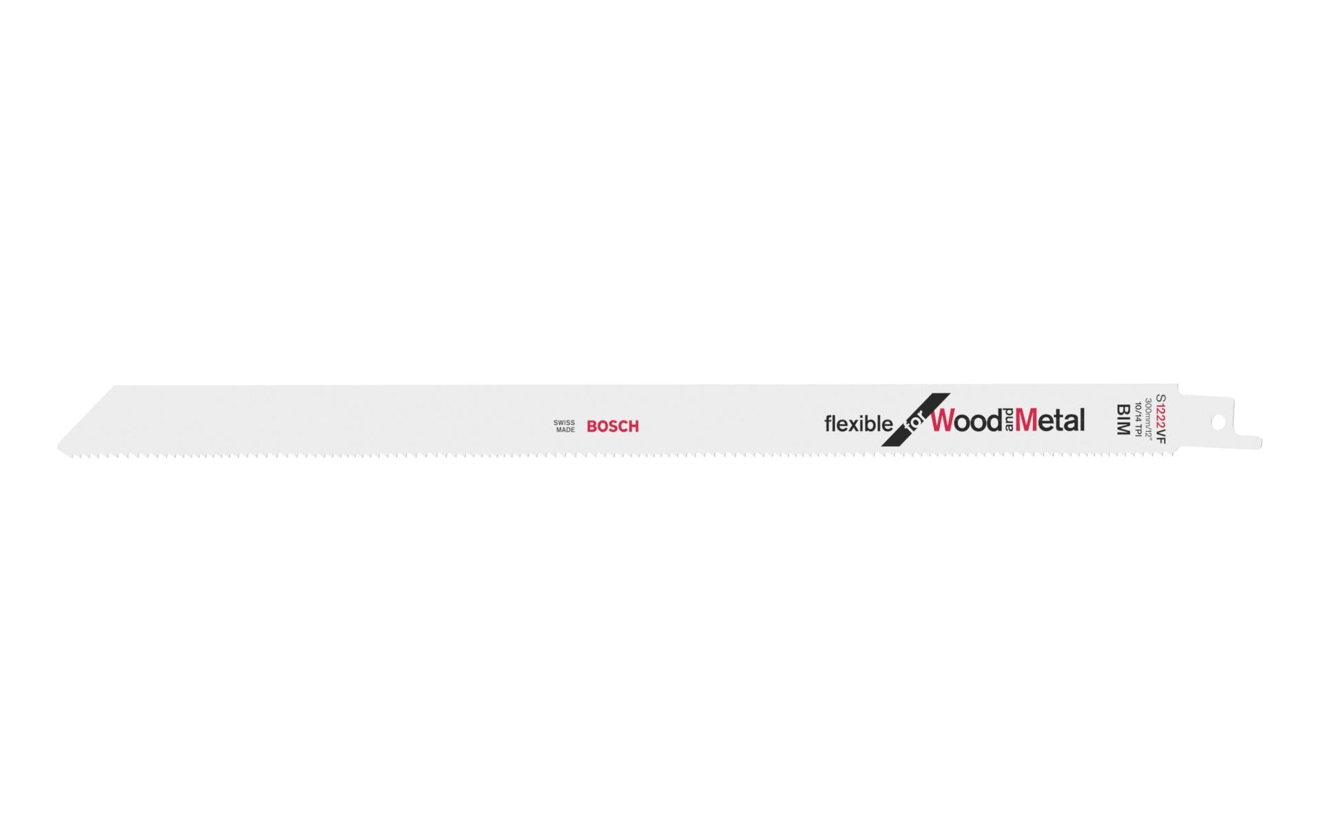 Bosch Professional Säbelsägeblatt S 1222 VF Flexible Wood and Metal, 5 Stück
