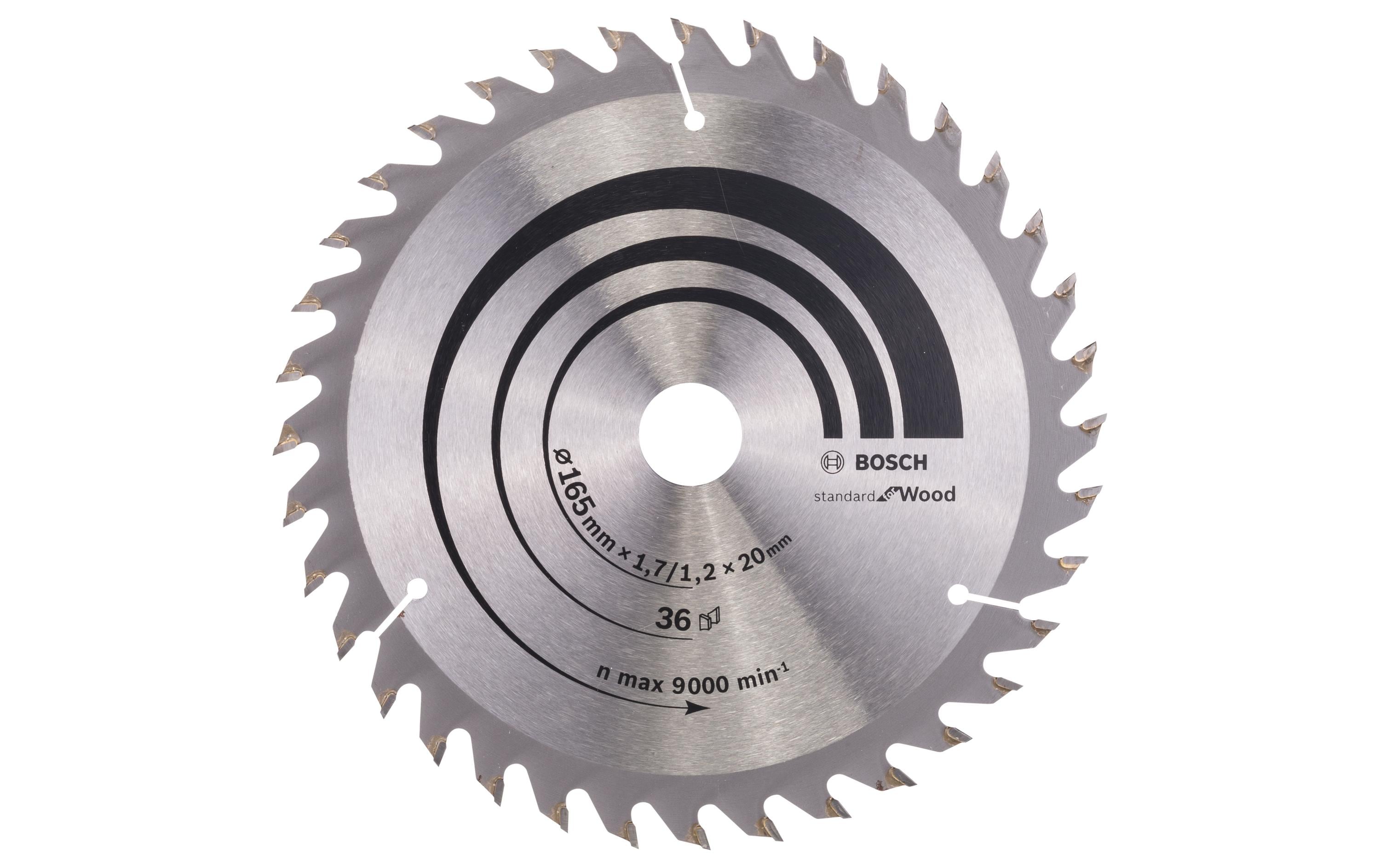 Bosch Professional Kreissägeblatt Optiline Wood, 165 x 20 x 1.7 mm, Z 36