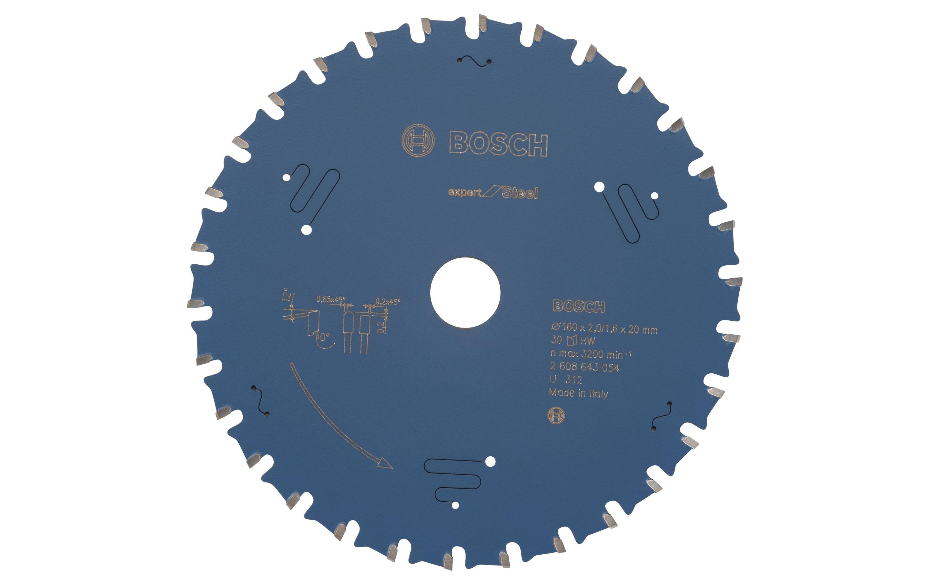 Bosch Professional Kreissägeblatt Expert for Steel, 160 x 20 x 2 mm, Z 30