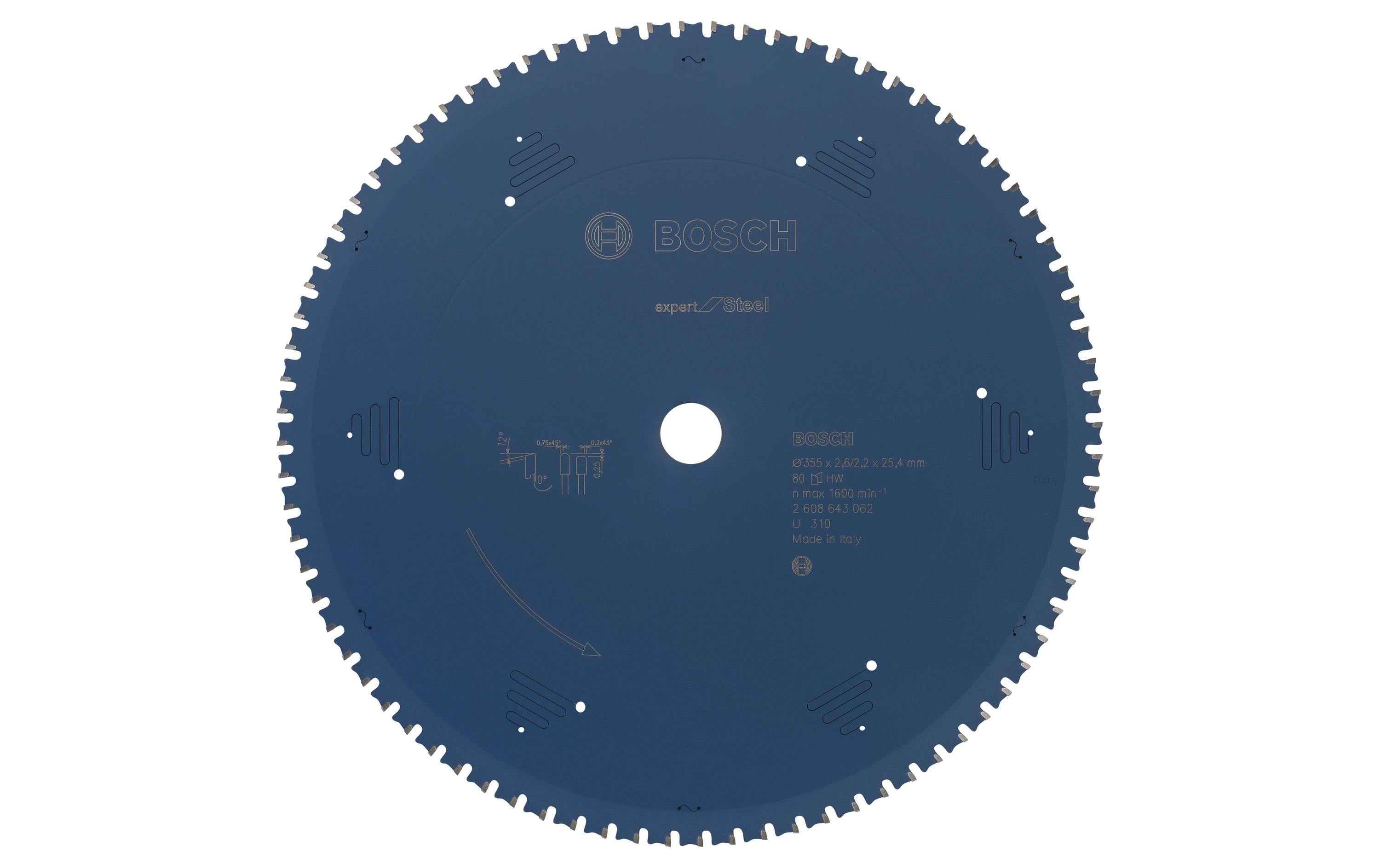Bosch Professional Kreissägeblatt Expert for Steel 355 x 25.4 x 2.6 mm, Z 80