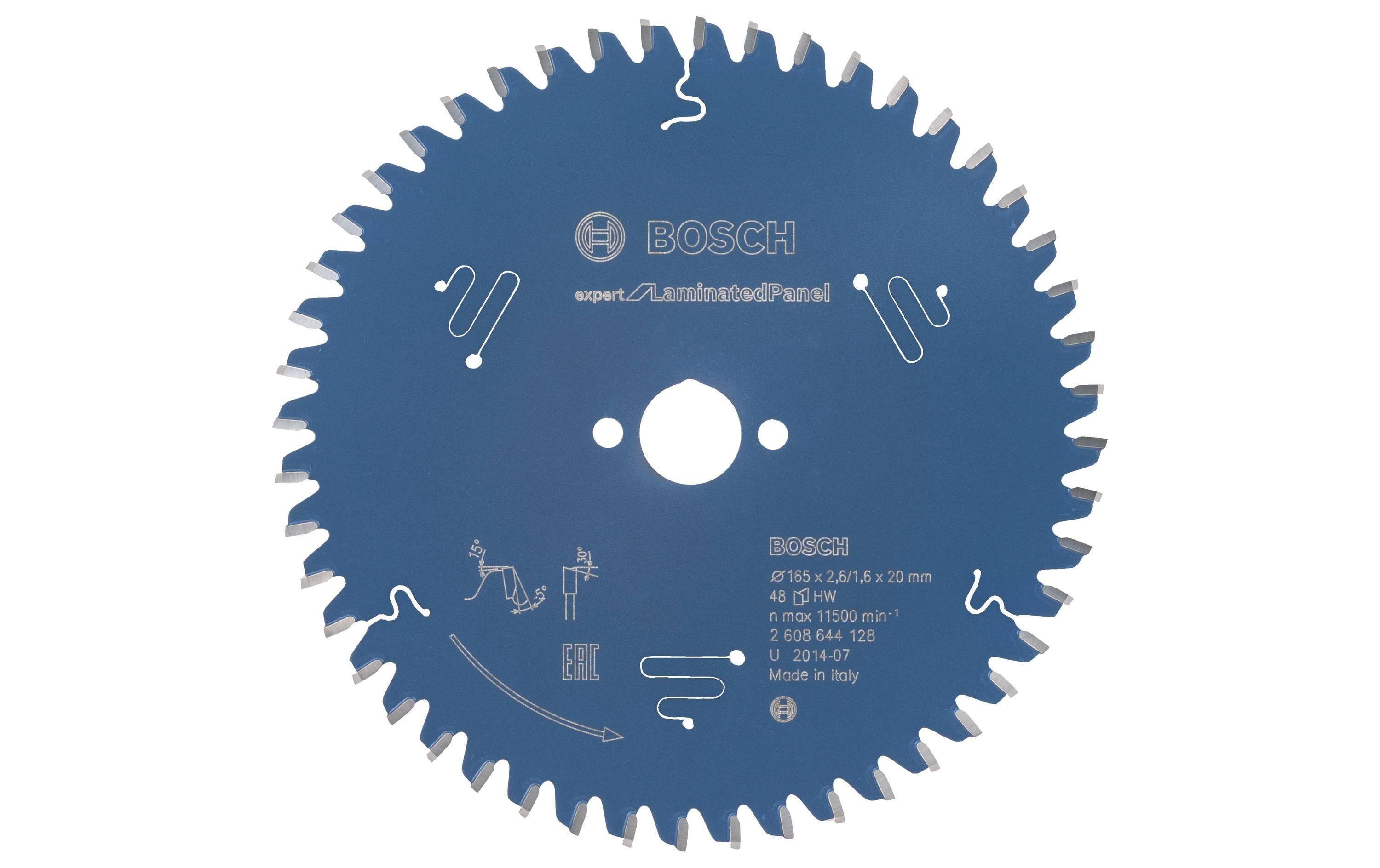 Bosch Professional Kreissägeblatt Laminated Panel 165 x 20 x 2.6 mm, Z 48