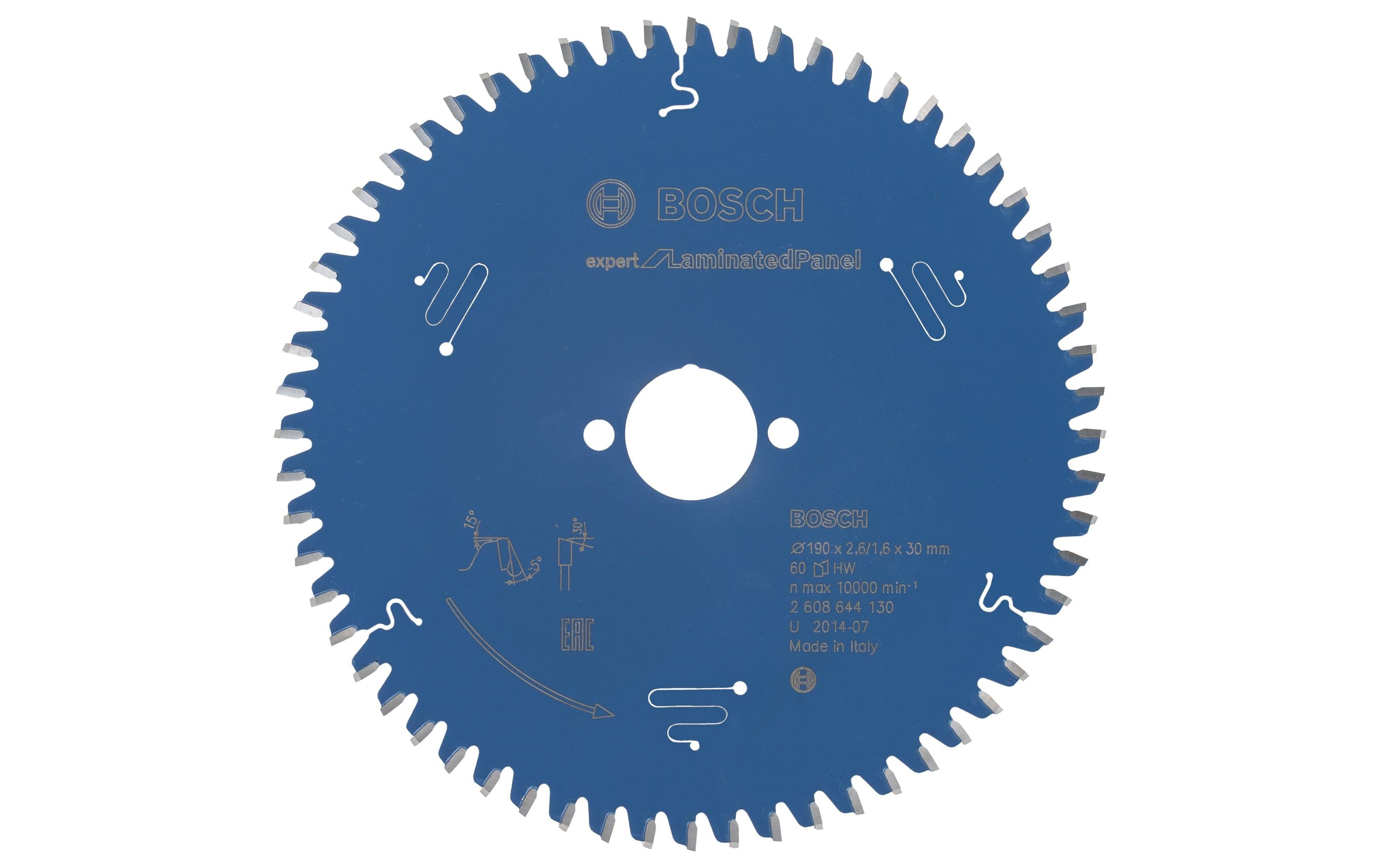 Bosch Professional Kreissägeblatt Expert Laminated Panel 190 x 30 x 2.6 mm, Z60