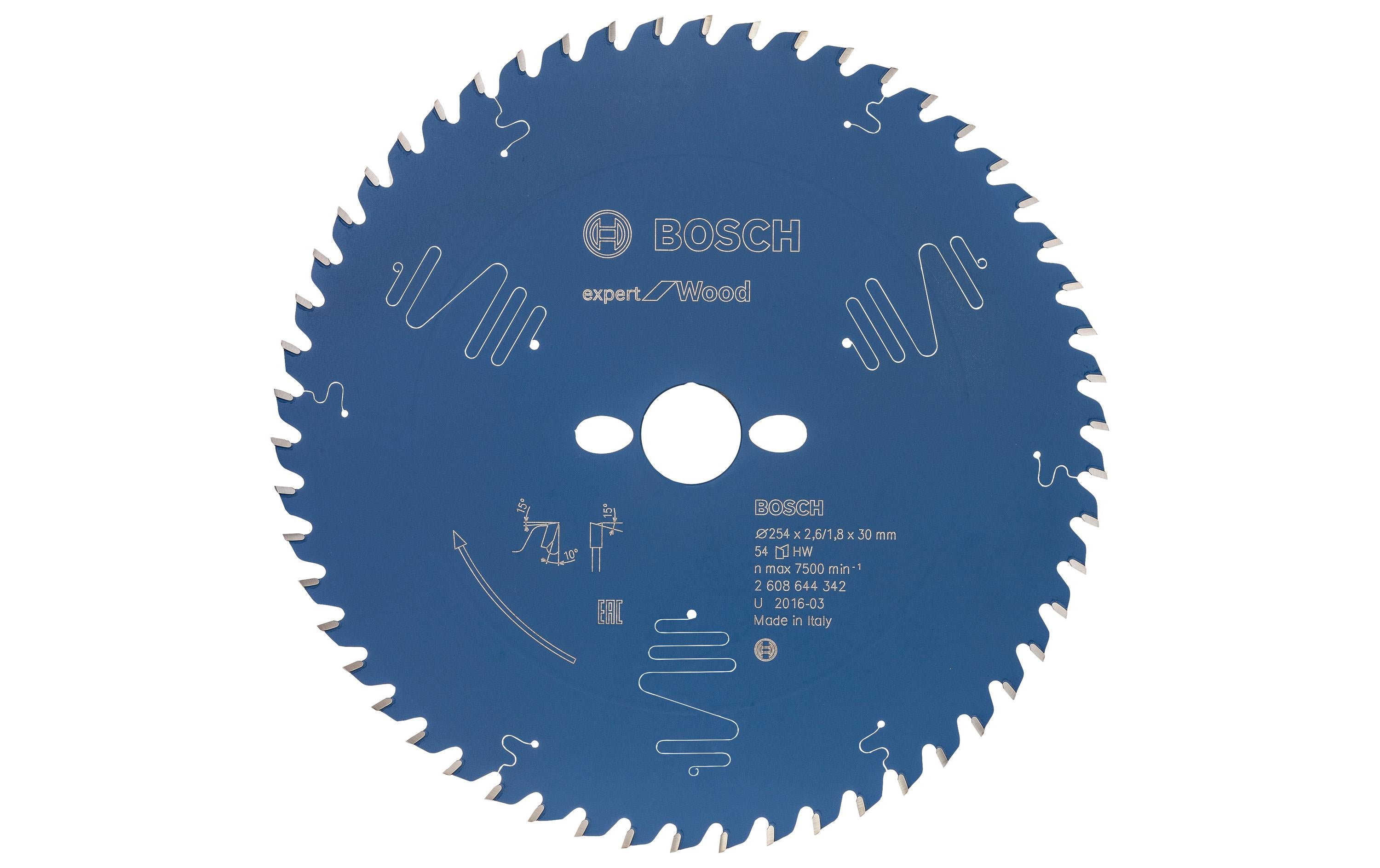 Bosch Professional Kreissägeblatt Expert for Wood 254 x 30 x 2.6 mm, Z 54