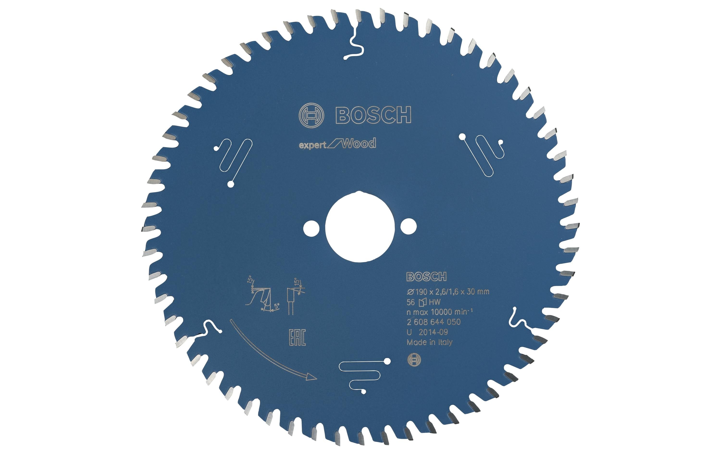Bosch Professional Kreissägeblatt Expert for Wood, 190 x 30 x 2.6 mm, Z 56
